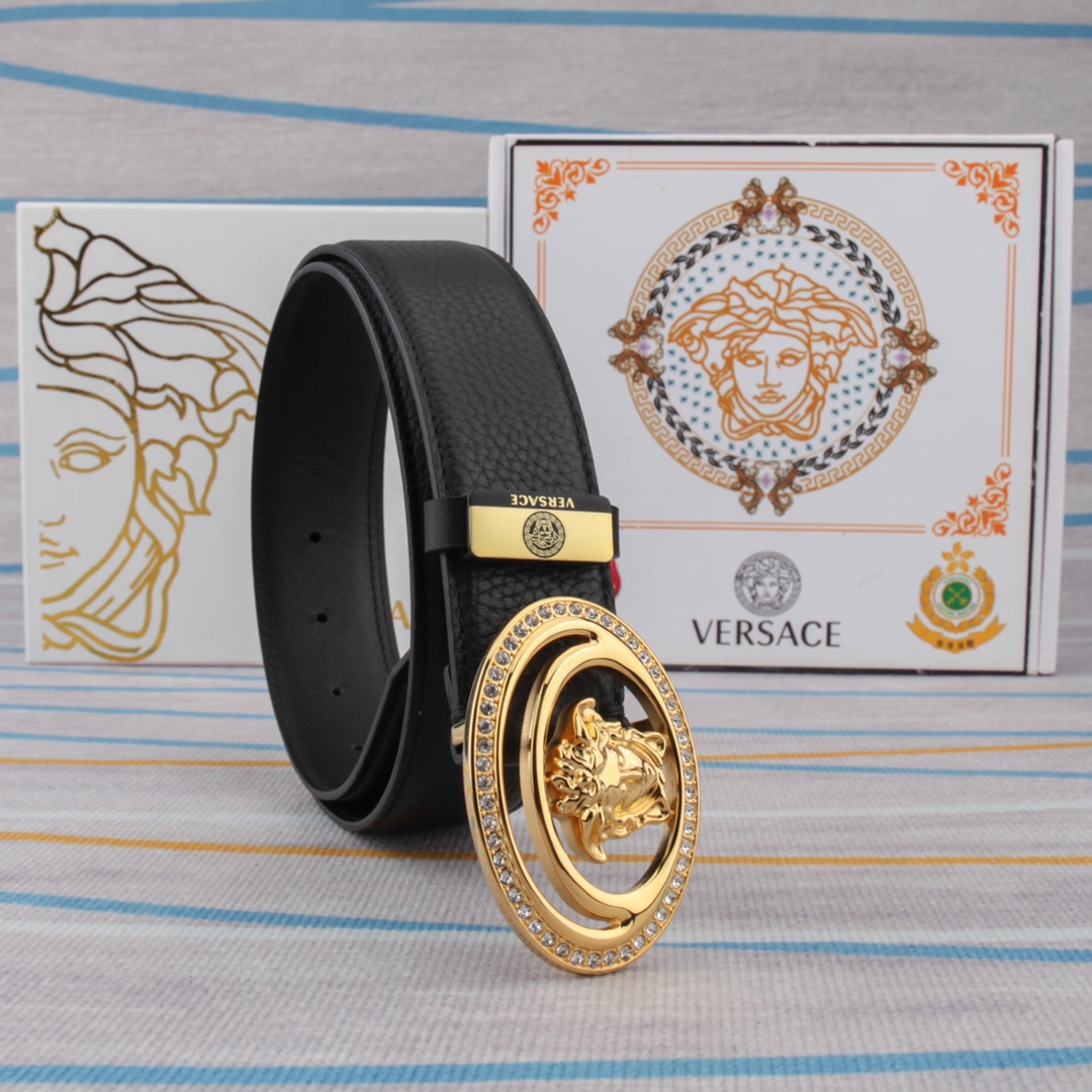 【VERSACE】(ヴェルサーチ) 3.8cmベルト メンズ