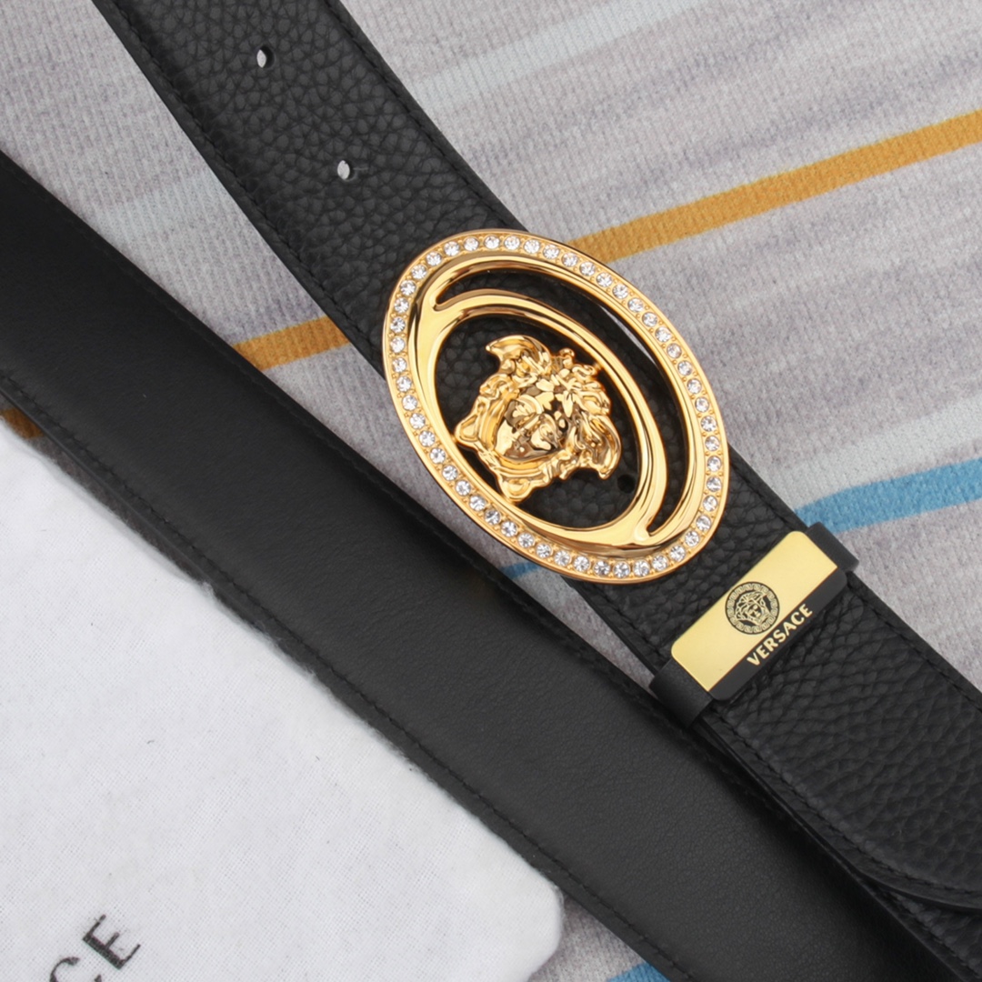 【VERSACE】(ヴェルサーチ) 3.8cmベルト メンズ