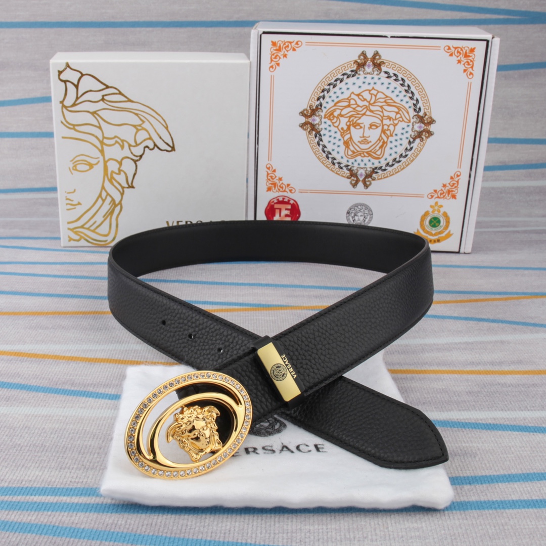 【VERSACE】(ヴェルサーチ) 3.8cmベルト メンズ