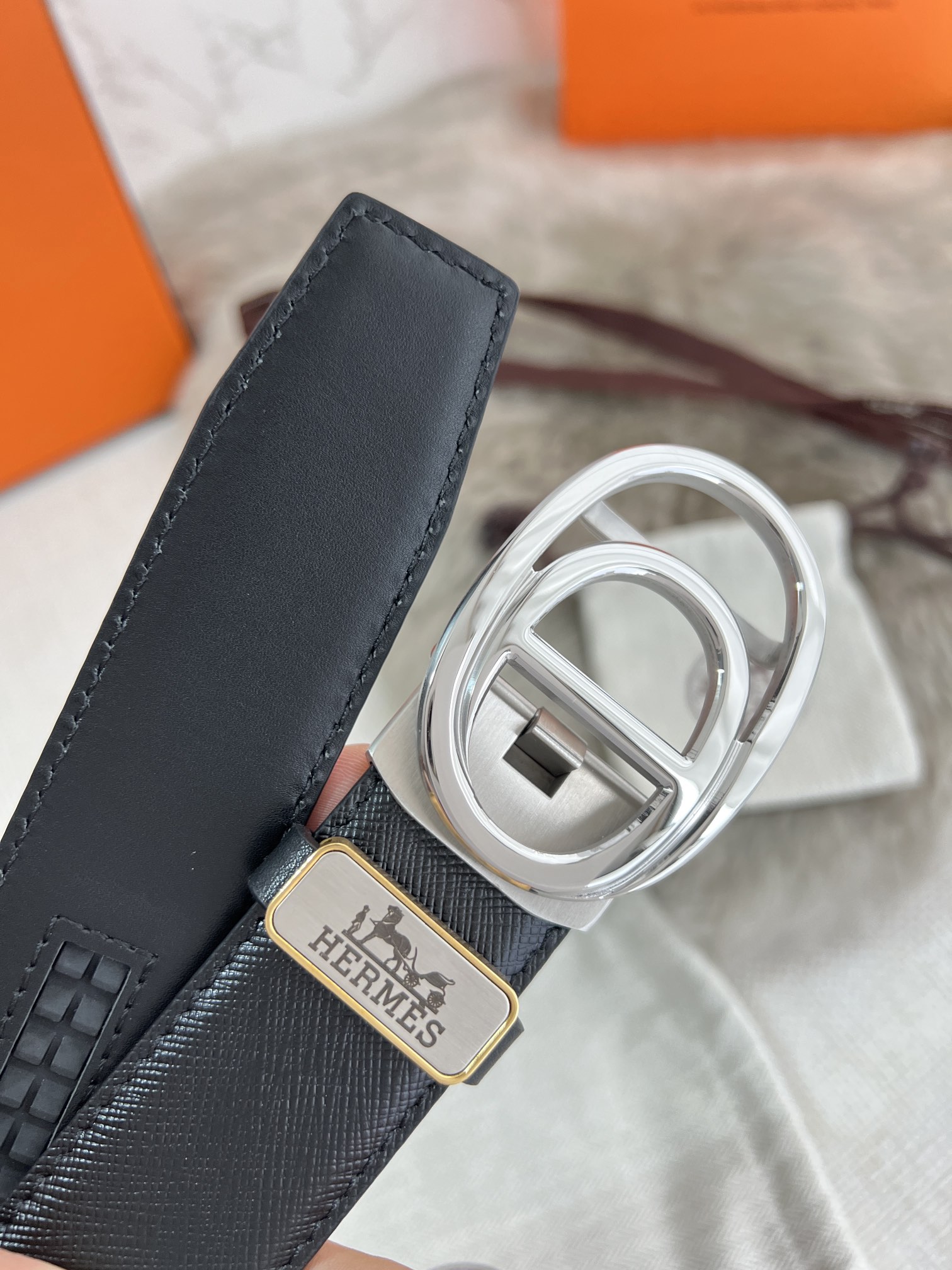 【Hermès】(エルメス) 3.5cmベルト メンズ
