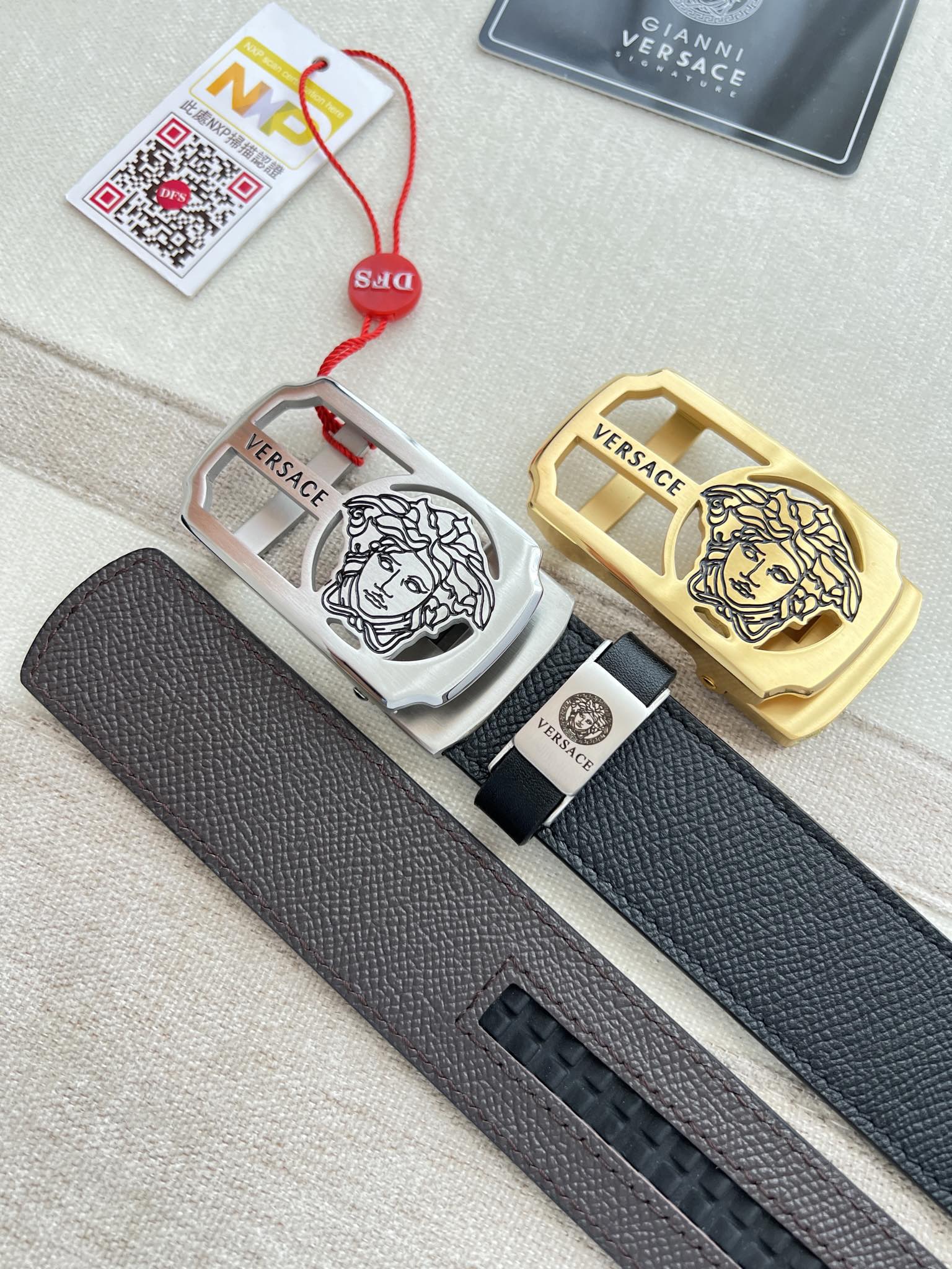 【VERSACE】(ヴェルサーチ) 3.5cmベルト メンズ