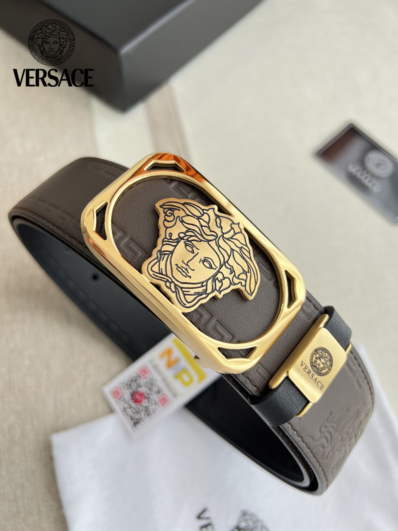 【VERSACE】(ヴェルサーチ) 3.8cmベルト メンズ