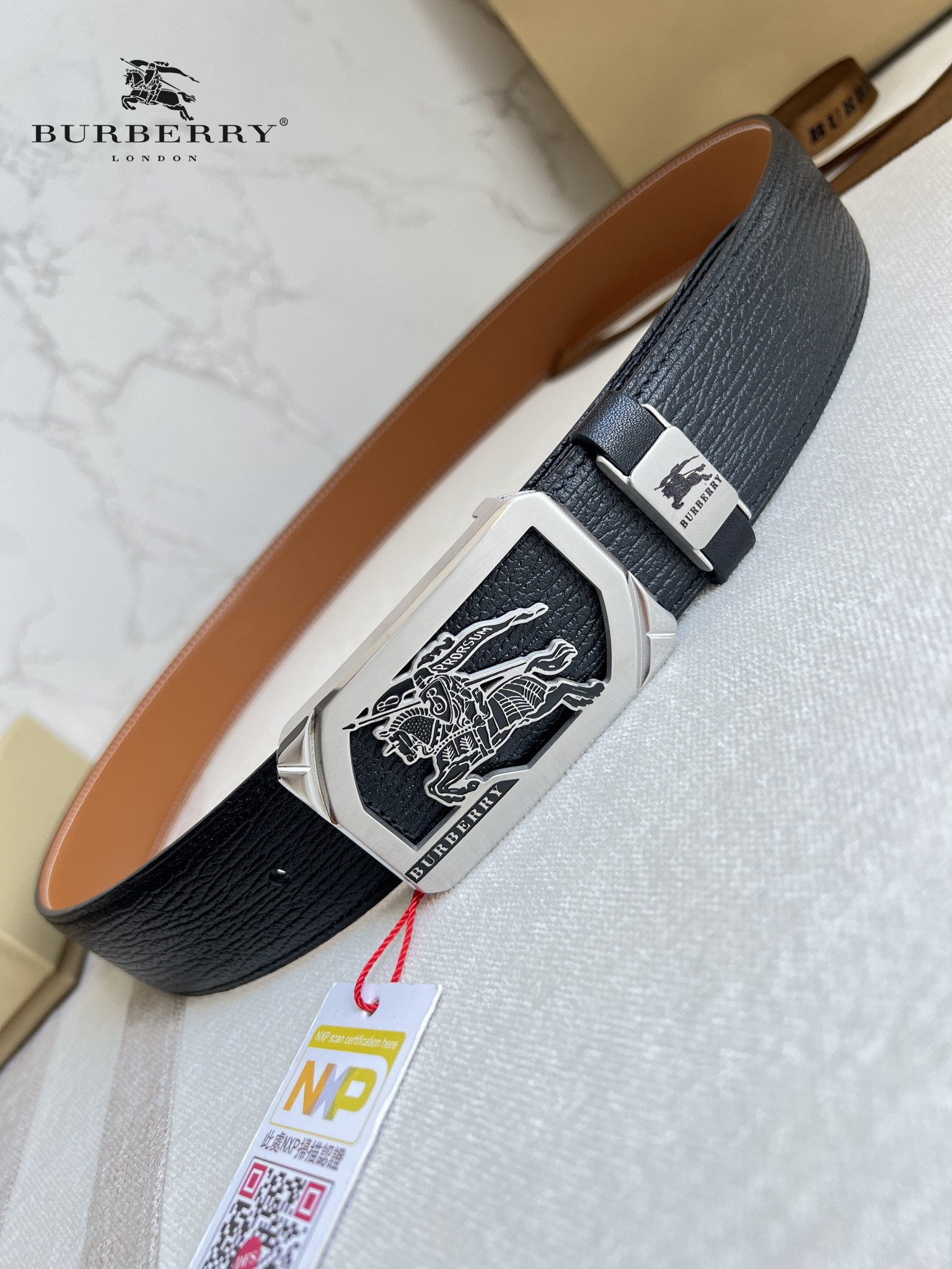 【BURBERRY】(バーバリー) 3.8cmベルト メンズ