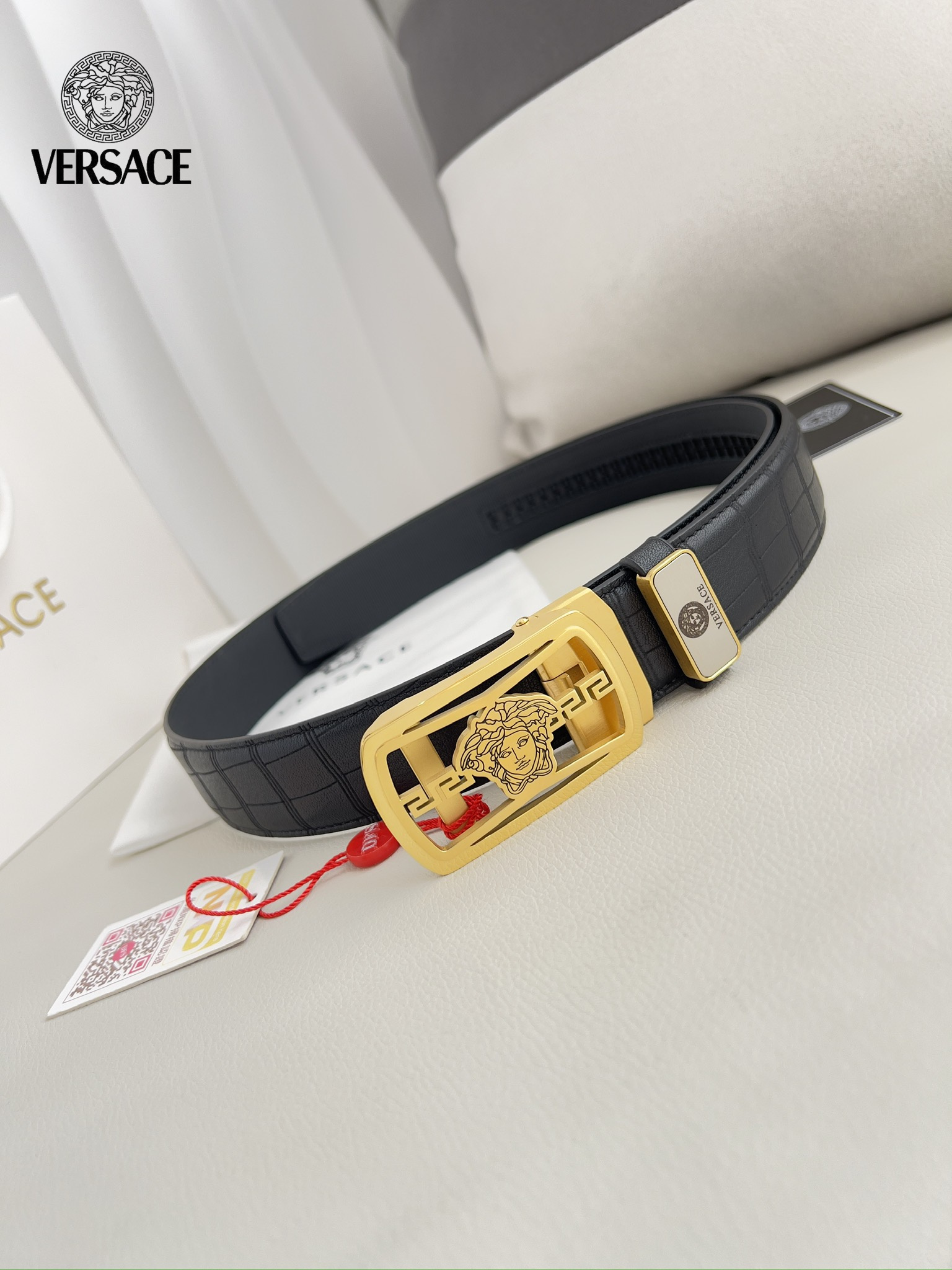 【VERSACE】(ヴェルサーチ) 3.5cmベルト メンズ