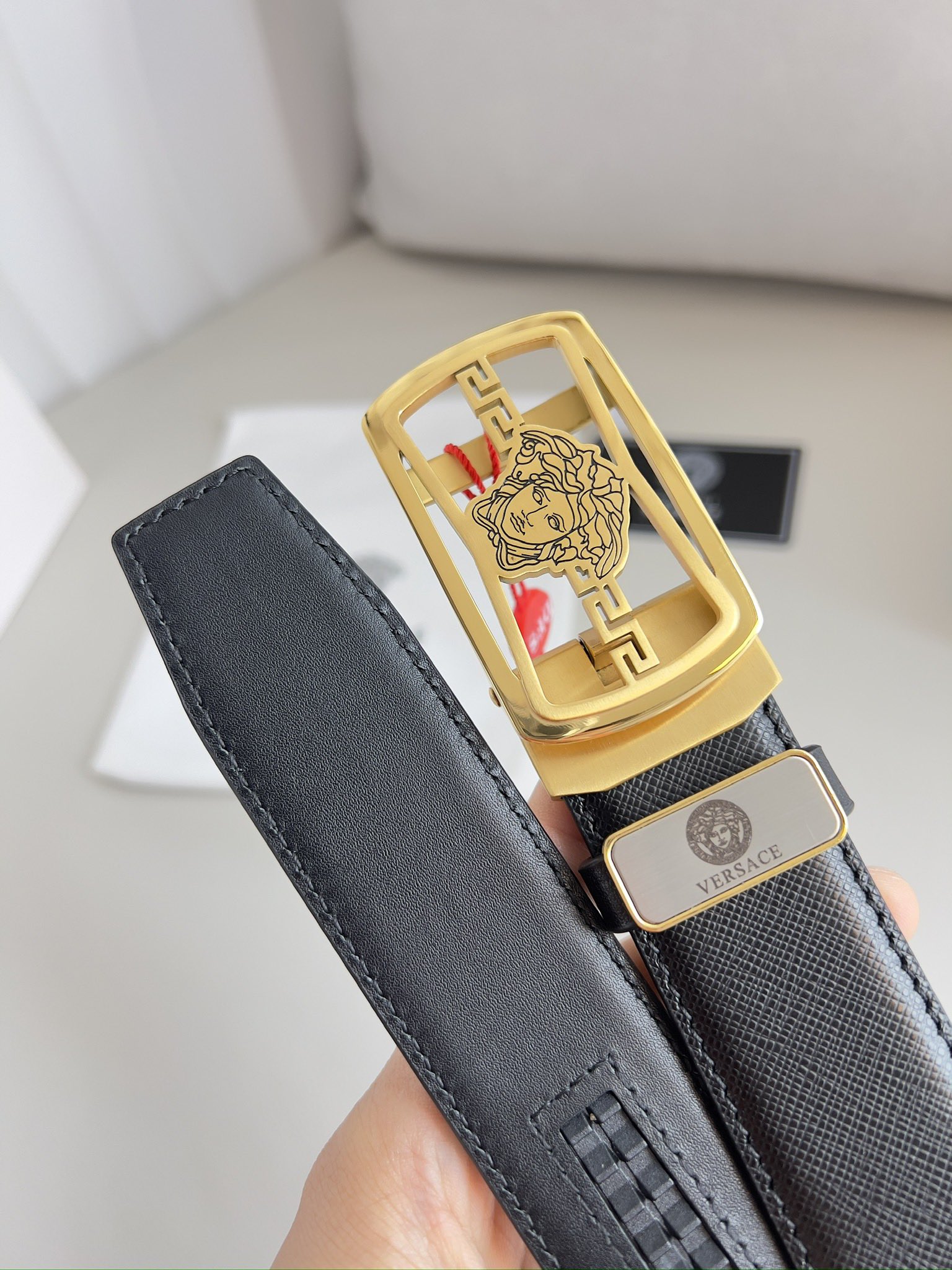 【VERSACE】(ヴェルサーチ) 3.5cmベルト メンズ