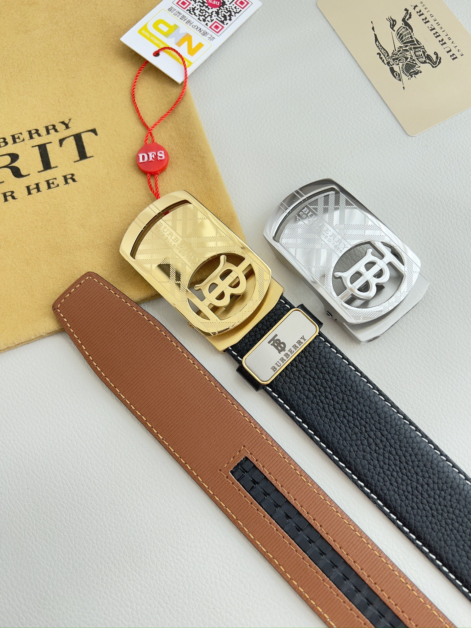 【BURBERRY 】(バーバリー) 3.5cmベルト メンズ 240904