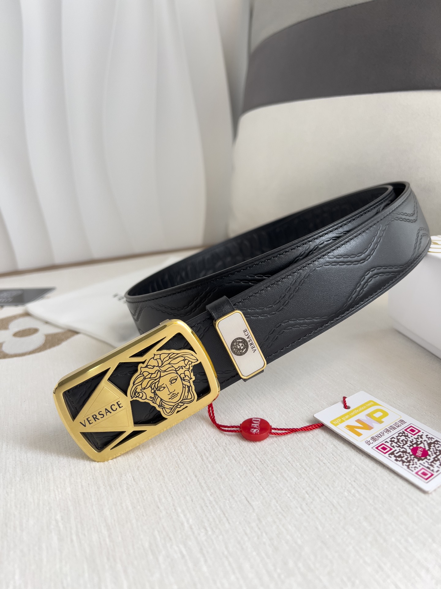 【VERSACE】(ヴェルサーチ) 3.8cmベルト メンズ