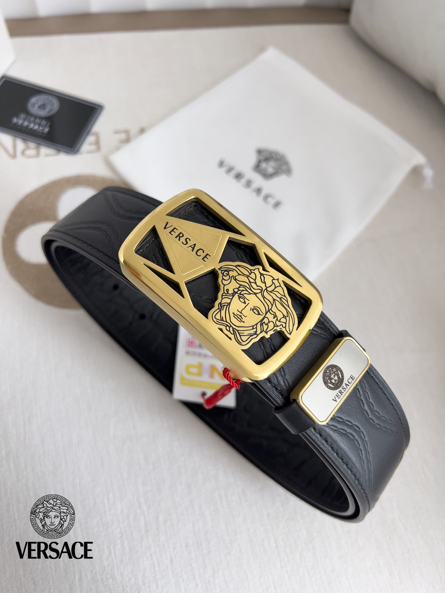 【VERSACE】(ヴェルサーチ) 3.8cmベルト メンズ