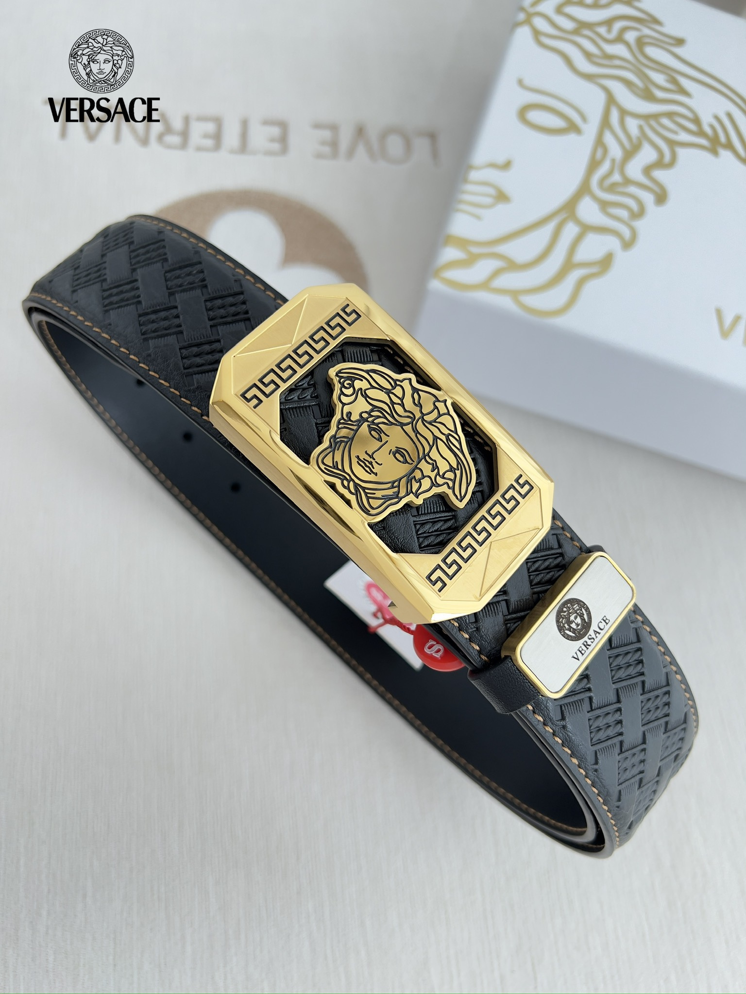 【VERSACE】(ヴェルサーチ) 3.8cmベルト メンズ 24706