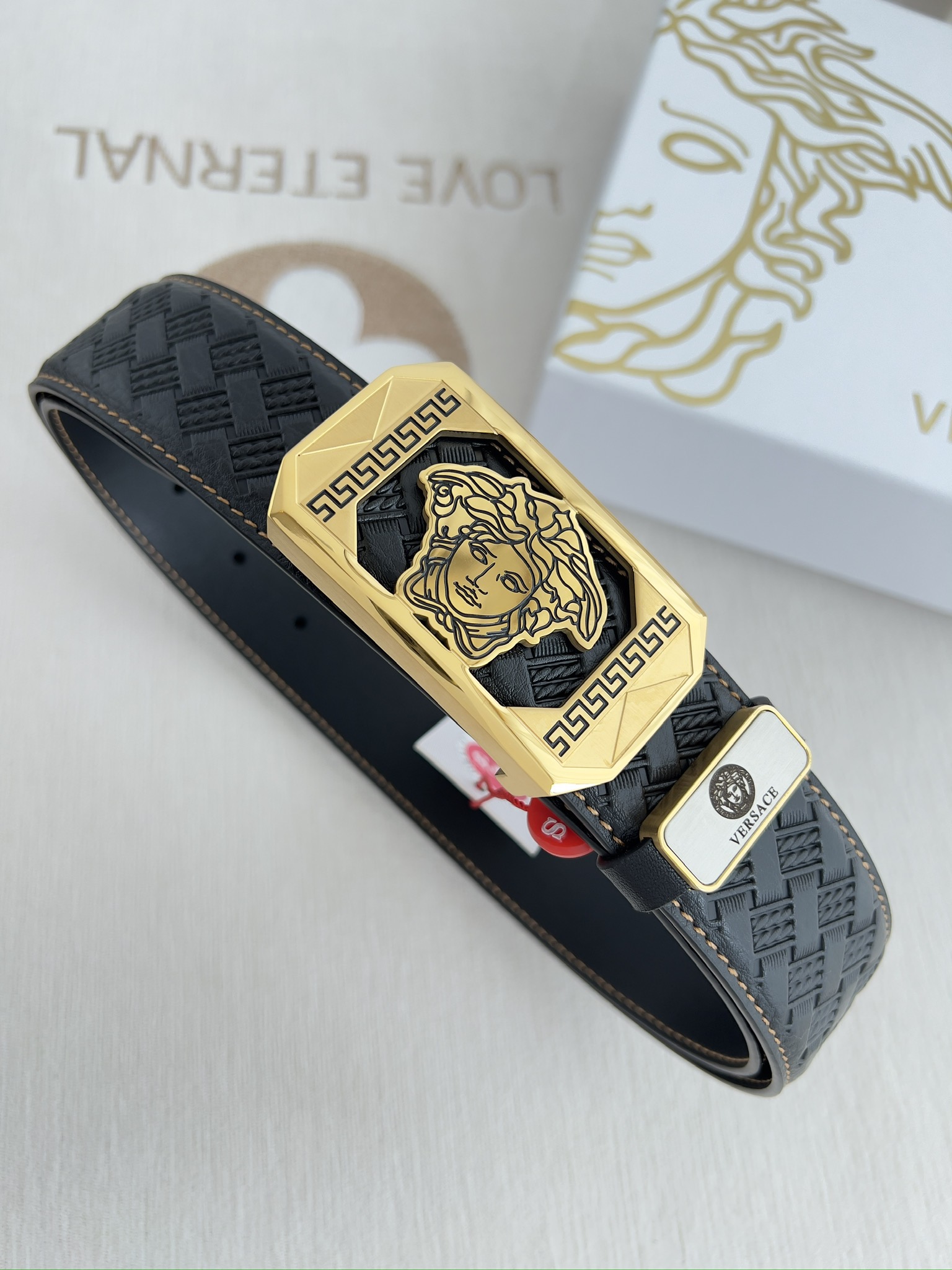 【VERSACE】(ヴェルサーチ) 3.8cmベルト メンズ