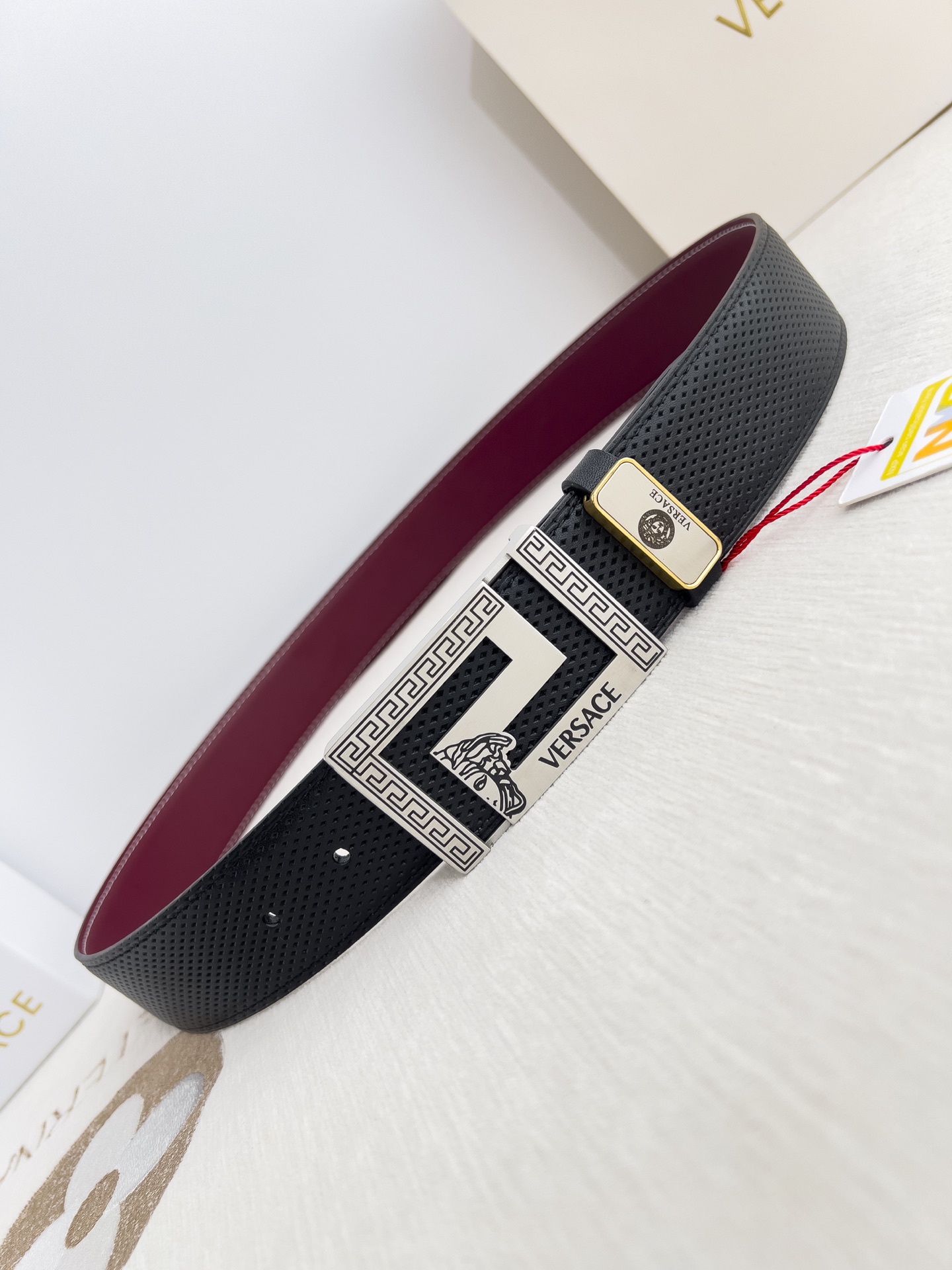 【VERSACE】(ヴェルサーチ) 3.8cmベルト メンズ