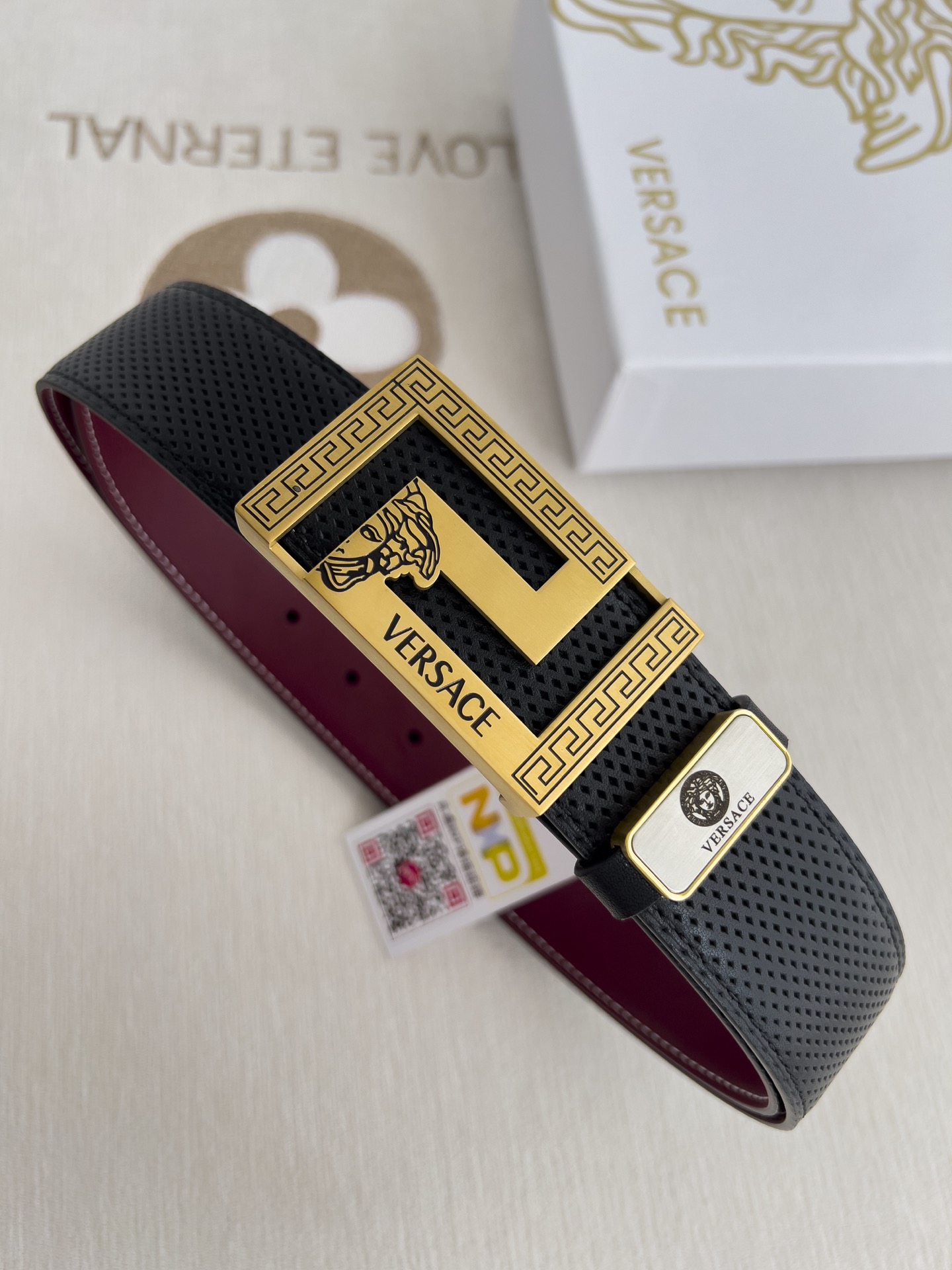 【VERSACE】(ヴェルサーチ) 3.8cmベルト メンズ