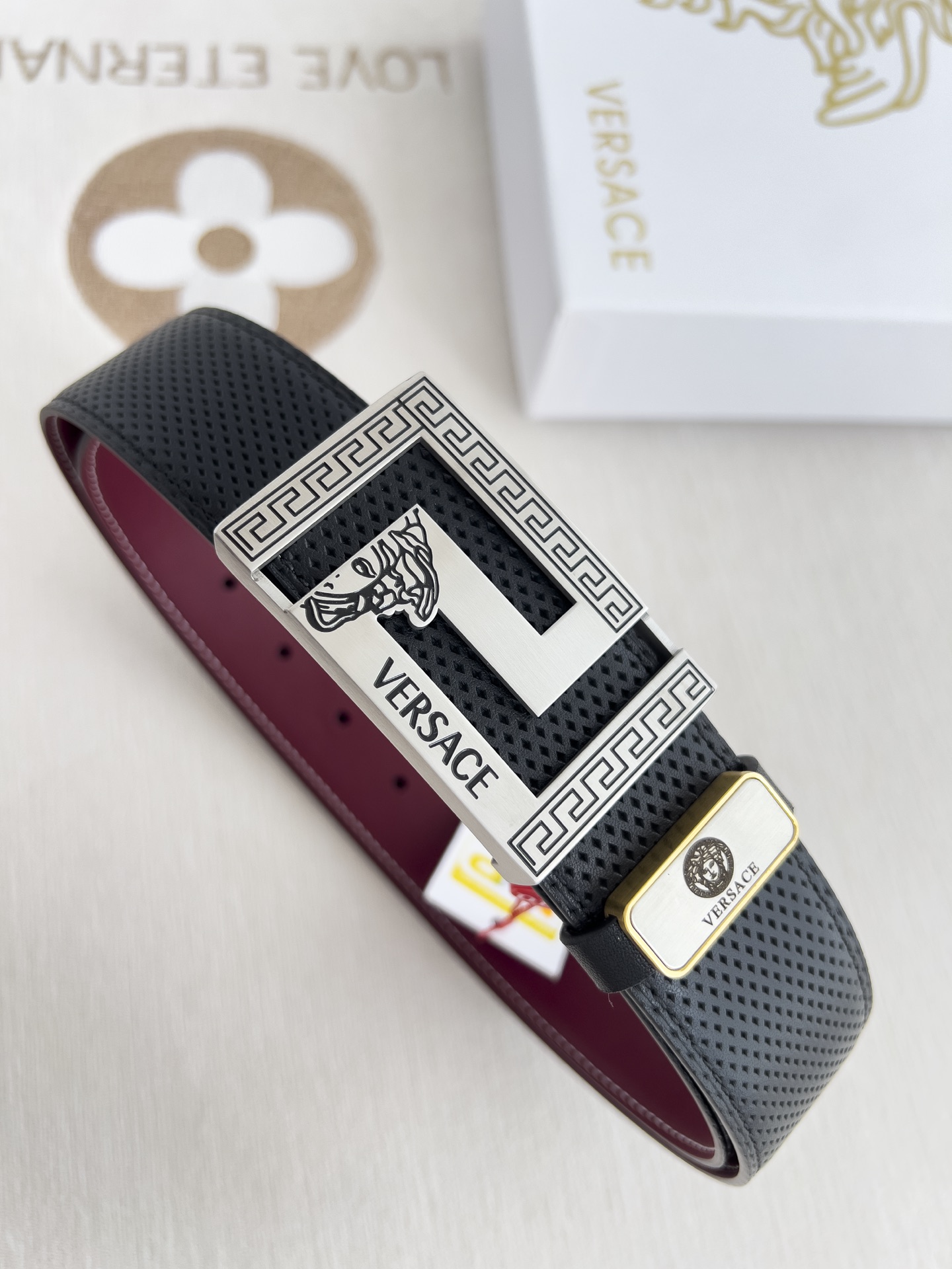 【VERSACE】(ヴェルサーチ) 3.8cmベルト メンズ