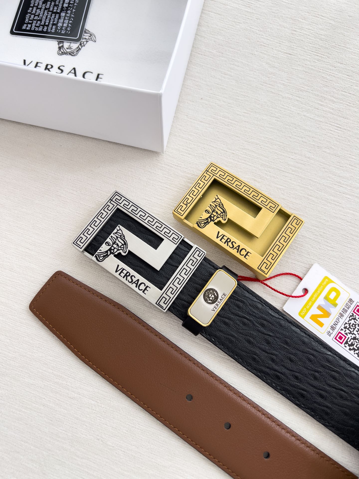 【VERSACE】(ヴェルサーチ) 3.8cmベルト メンズ