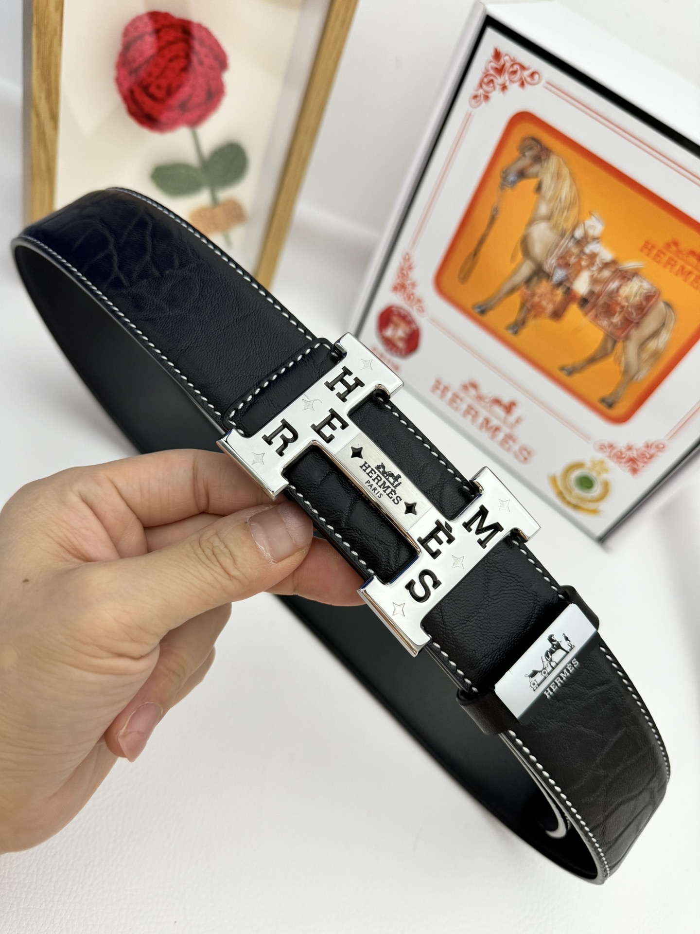 【Hermès】(エルメス) 3.8cmベルト メンズ