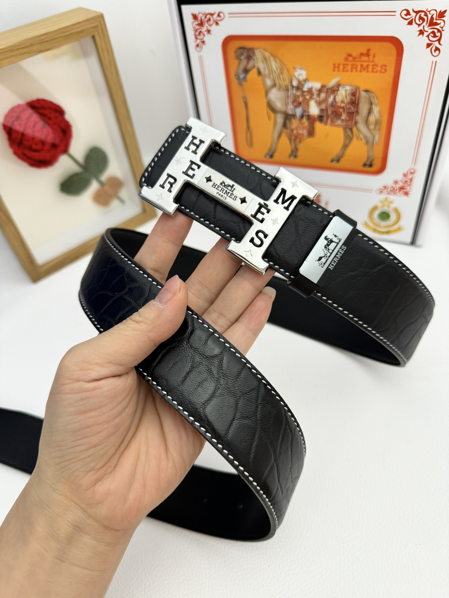 【Hermès】(エルメス) 3.8cmベルト メンズ