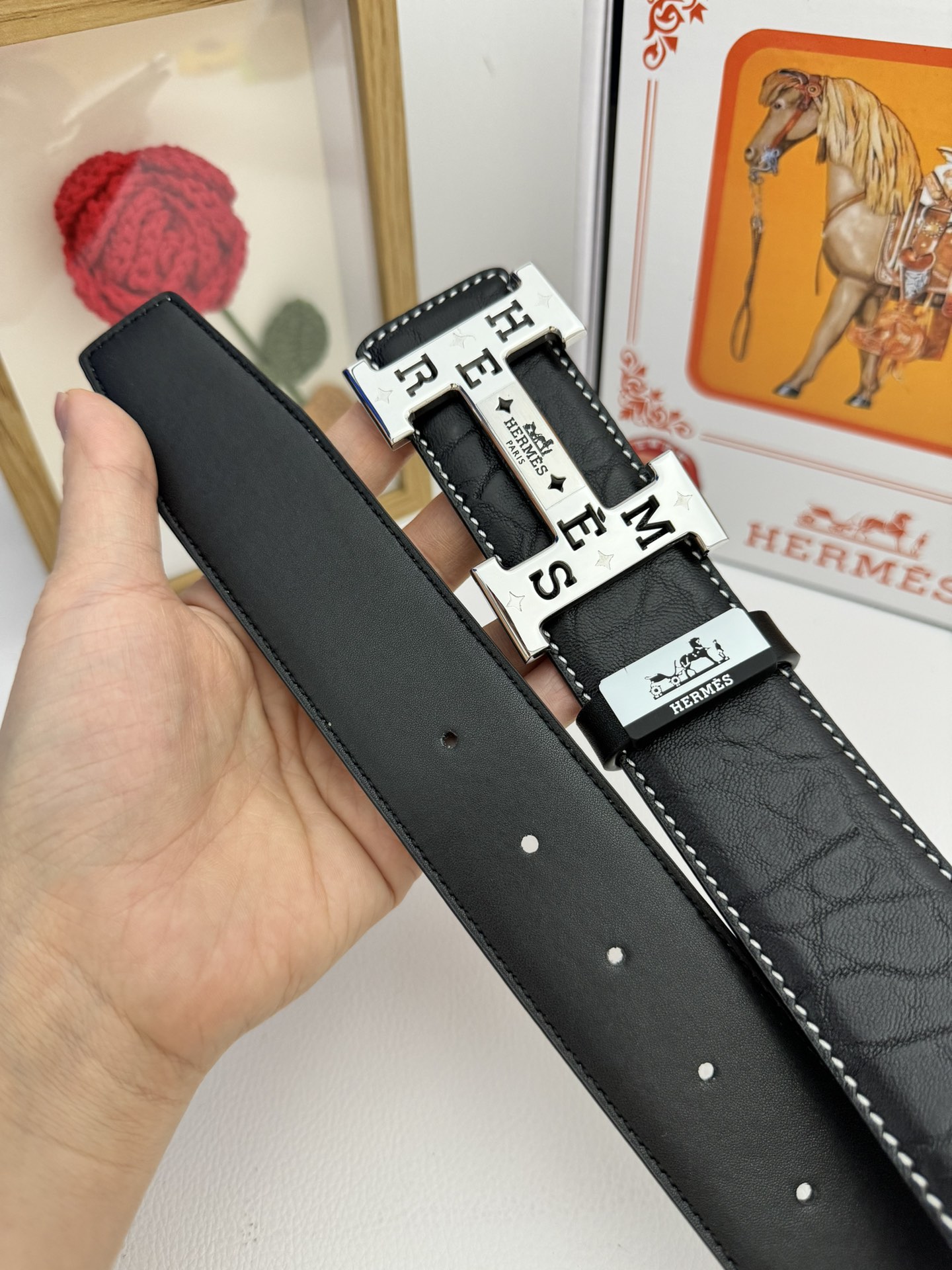 【Hermès】(エルメス) 3.8cmベルト メンズ