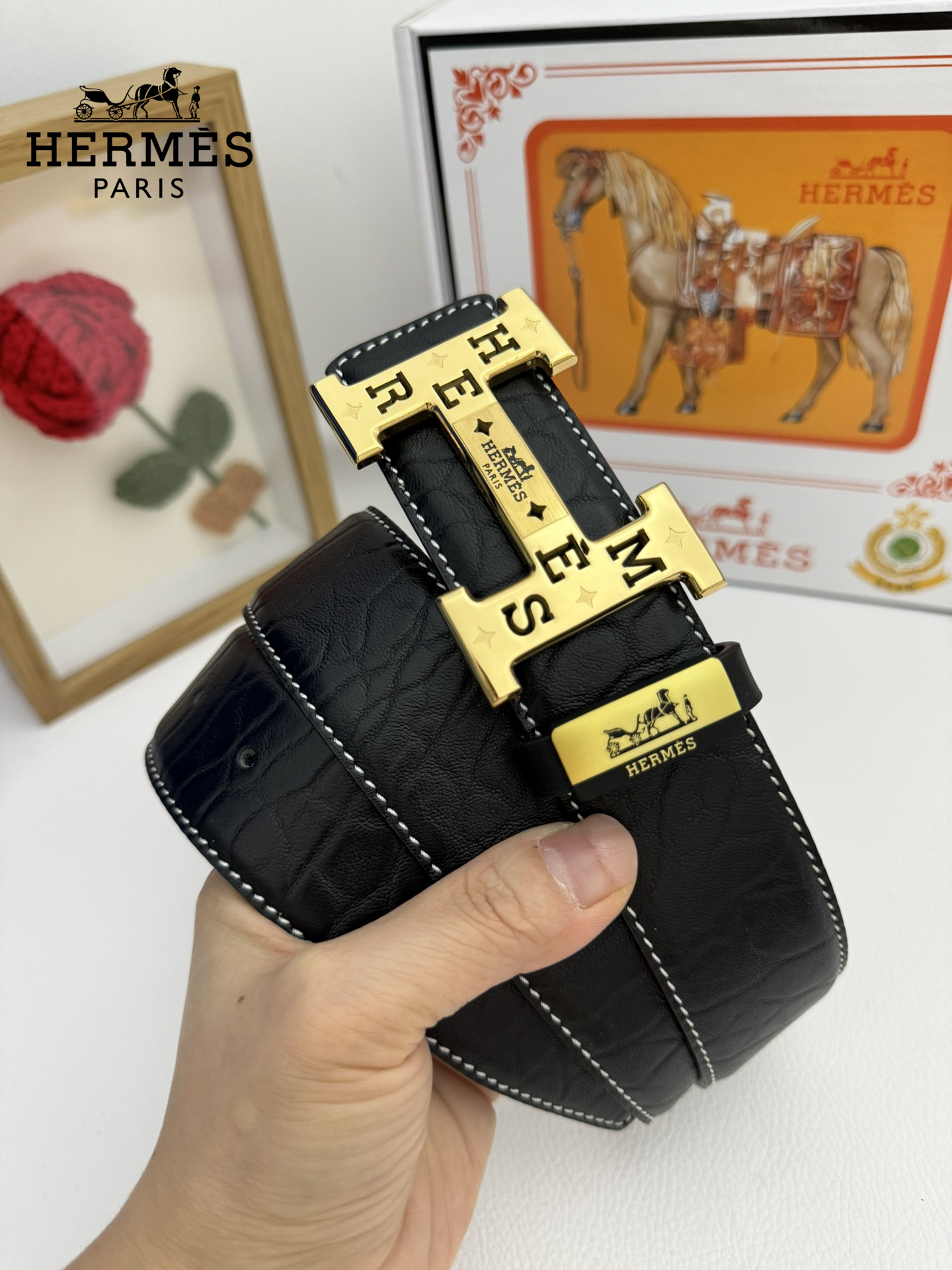 【Hermès】(エルメス) 3.8cmベルト メンズ