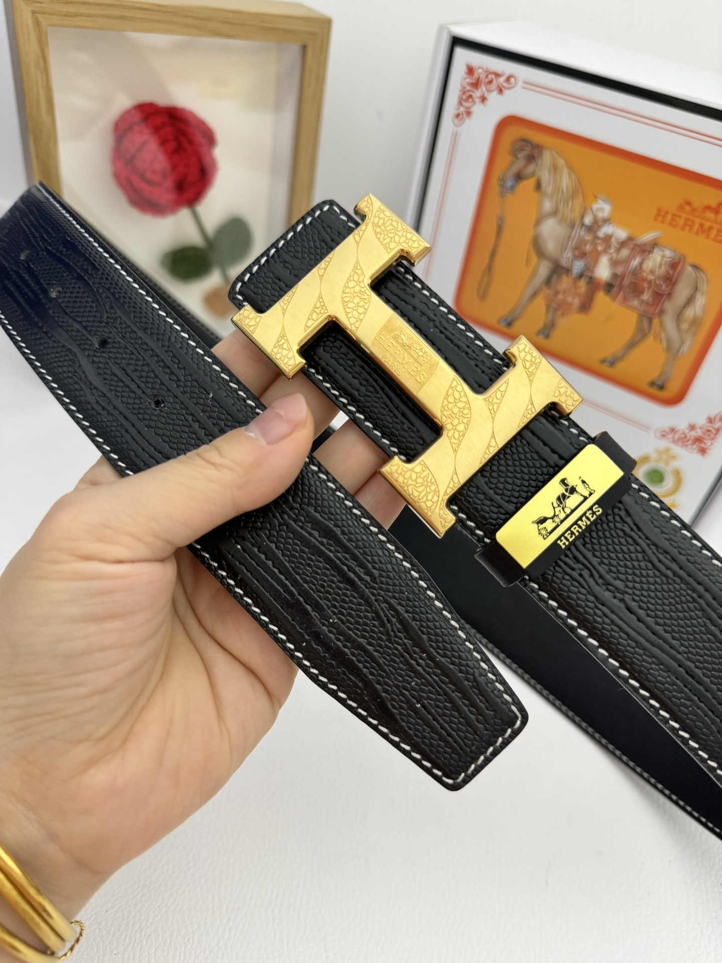 【Hermès】(エルメス) 3.8cmベルト メンズ
