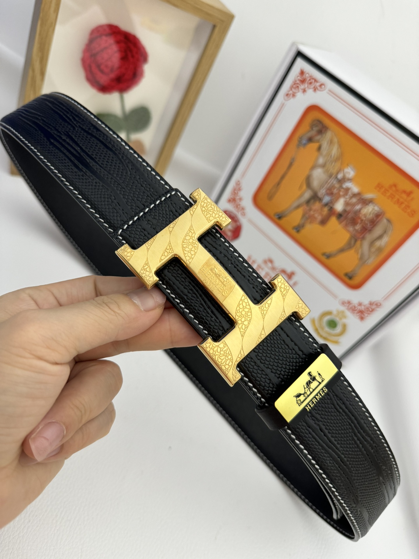 【Hermès】(エルメス) 3.8cmベルト メンズ