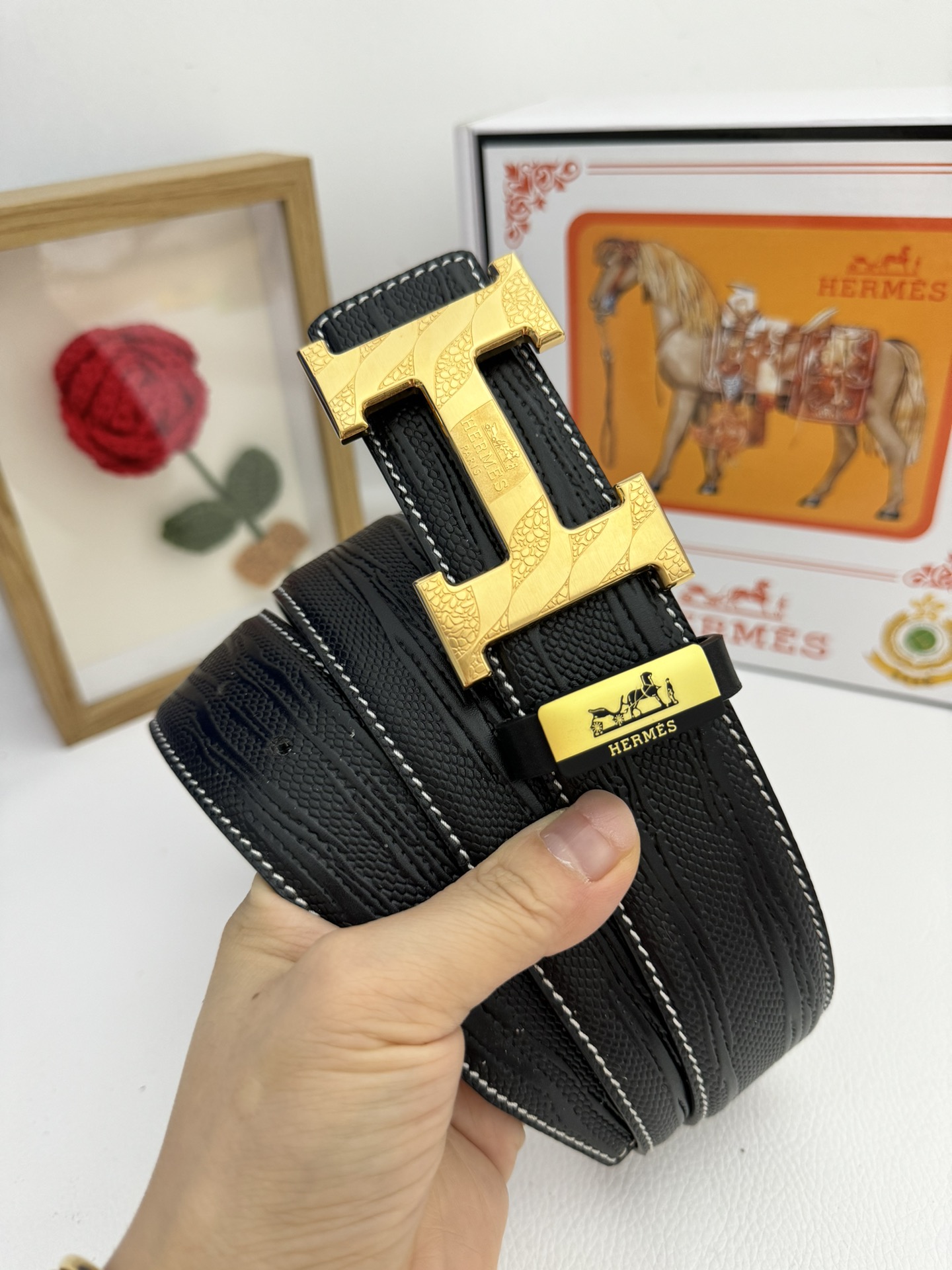 【Hermès】(エルメス) 3.8cmベルト メンズ