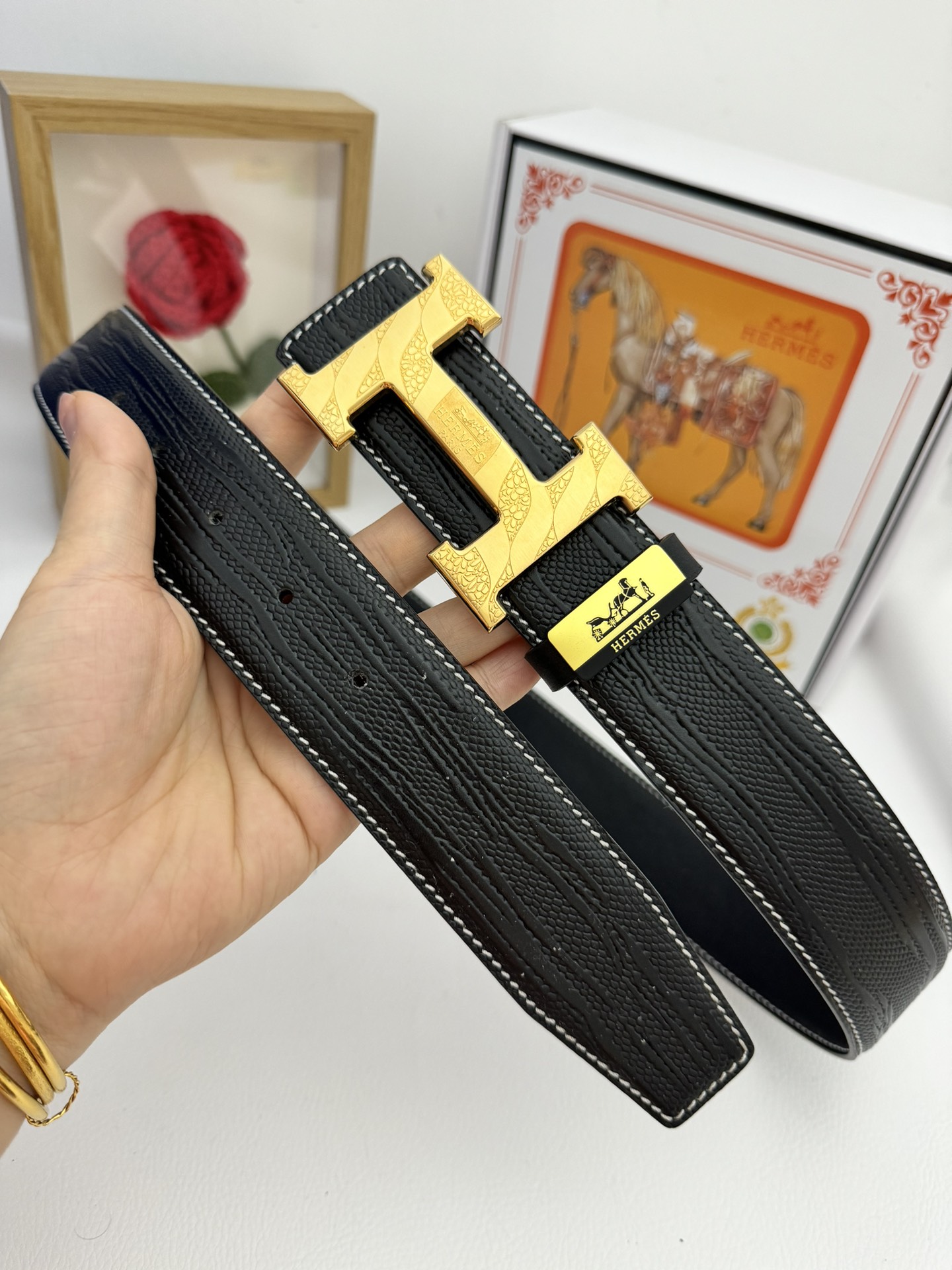 【Hermès】(エルメス) 3.8cmベルト メンズ
