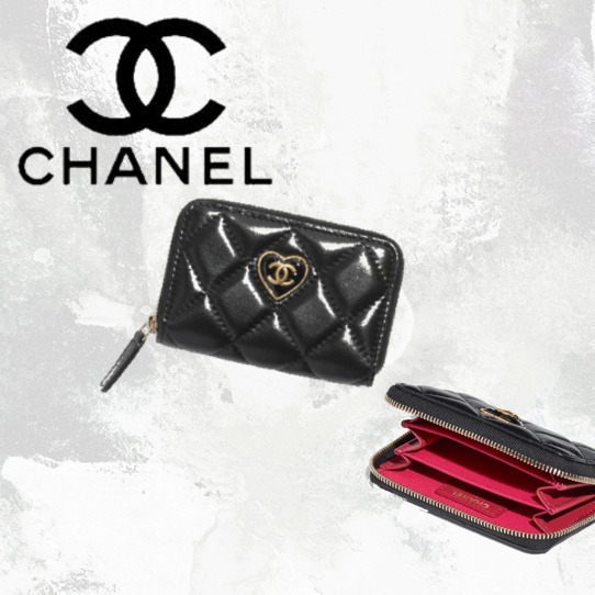 【2024】かわいいハートロゴ☆【CHANEL】ジップ コインパース