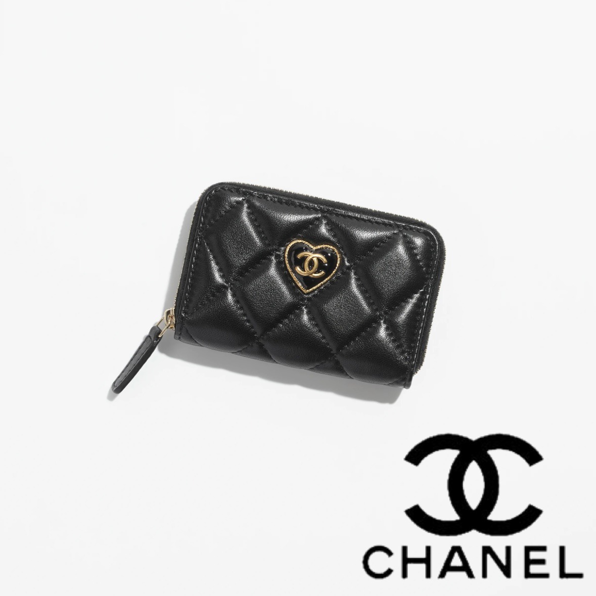 【2024】かわいいハートロゴ☆【CHANEL】ジップ コインパース