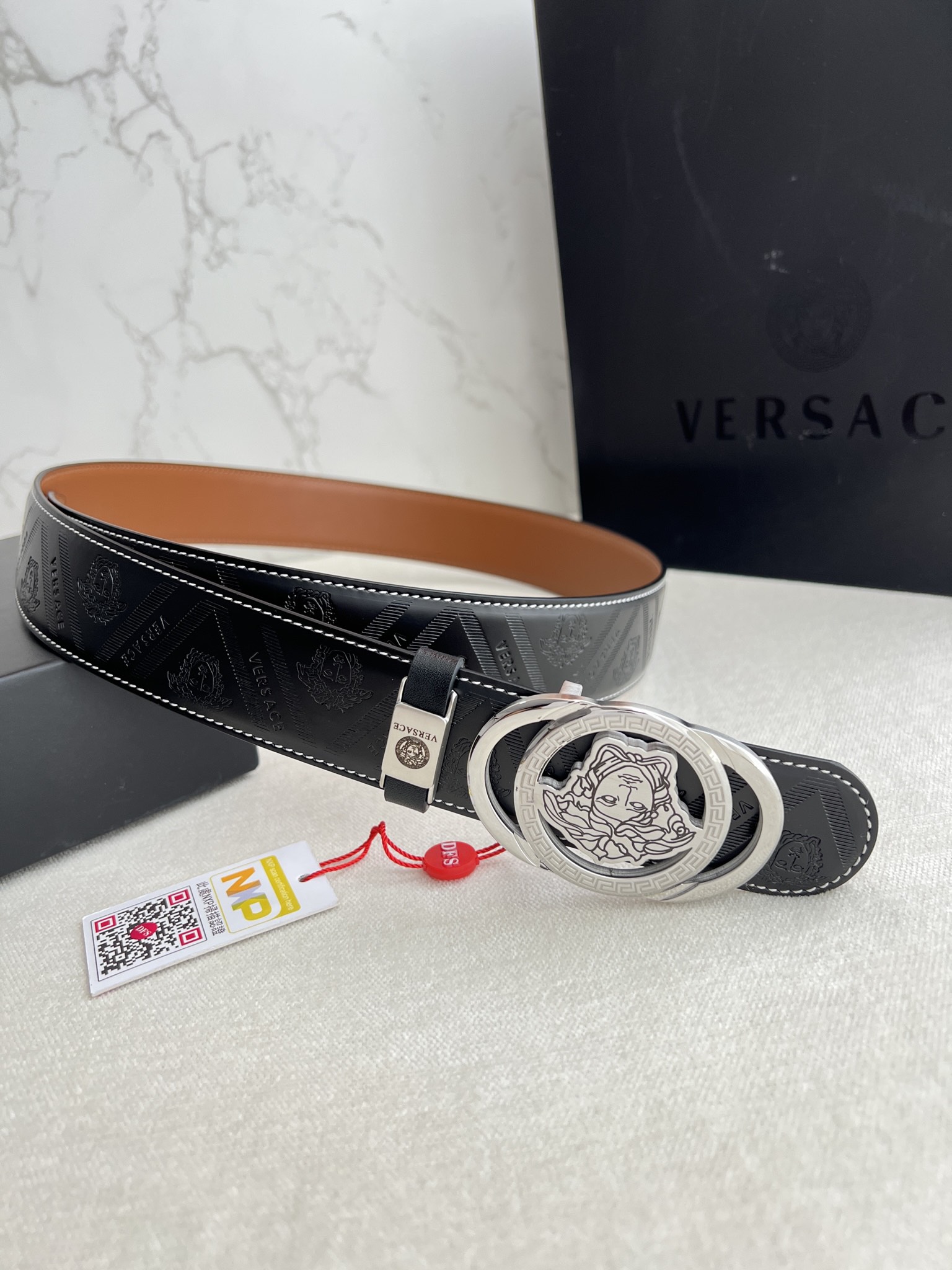 [Copy]【VERSACE】(ヴェルサーチ) 3.8cmベルト メンズ