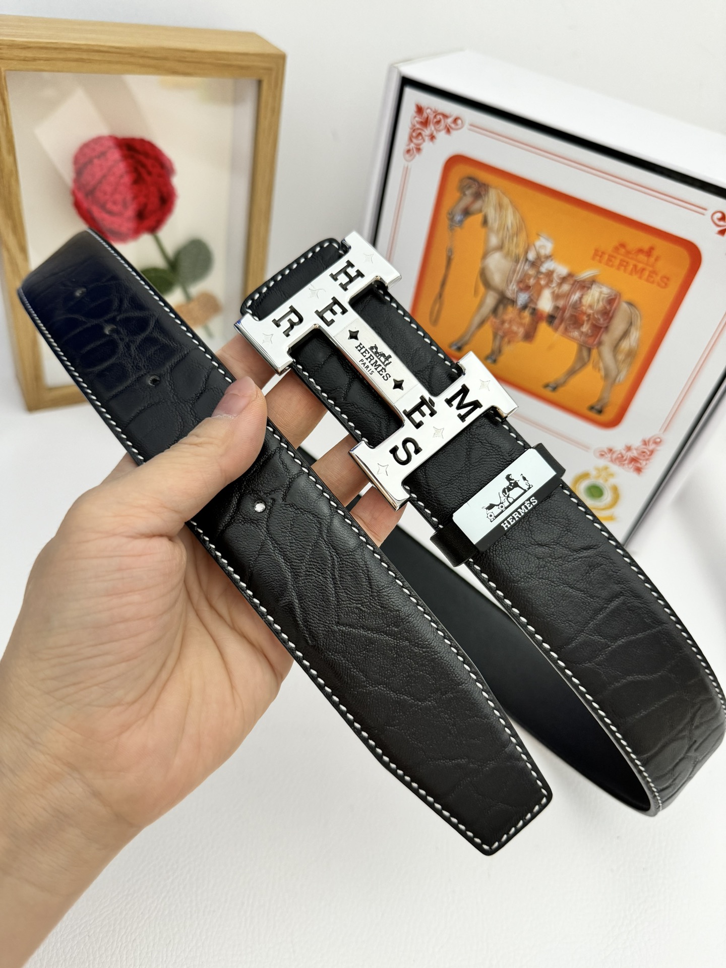 【Hermès】(エルメス) 3.8cmベルト メンズ