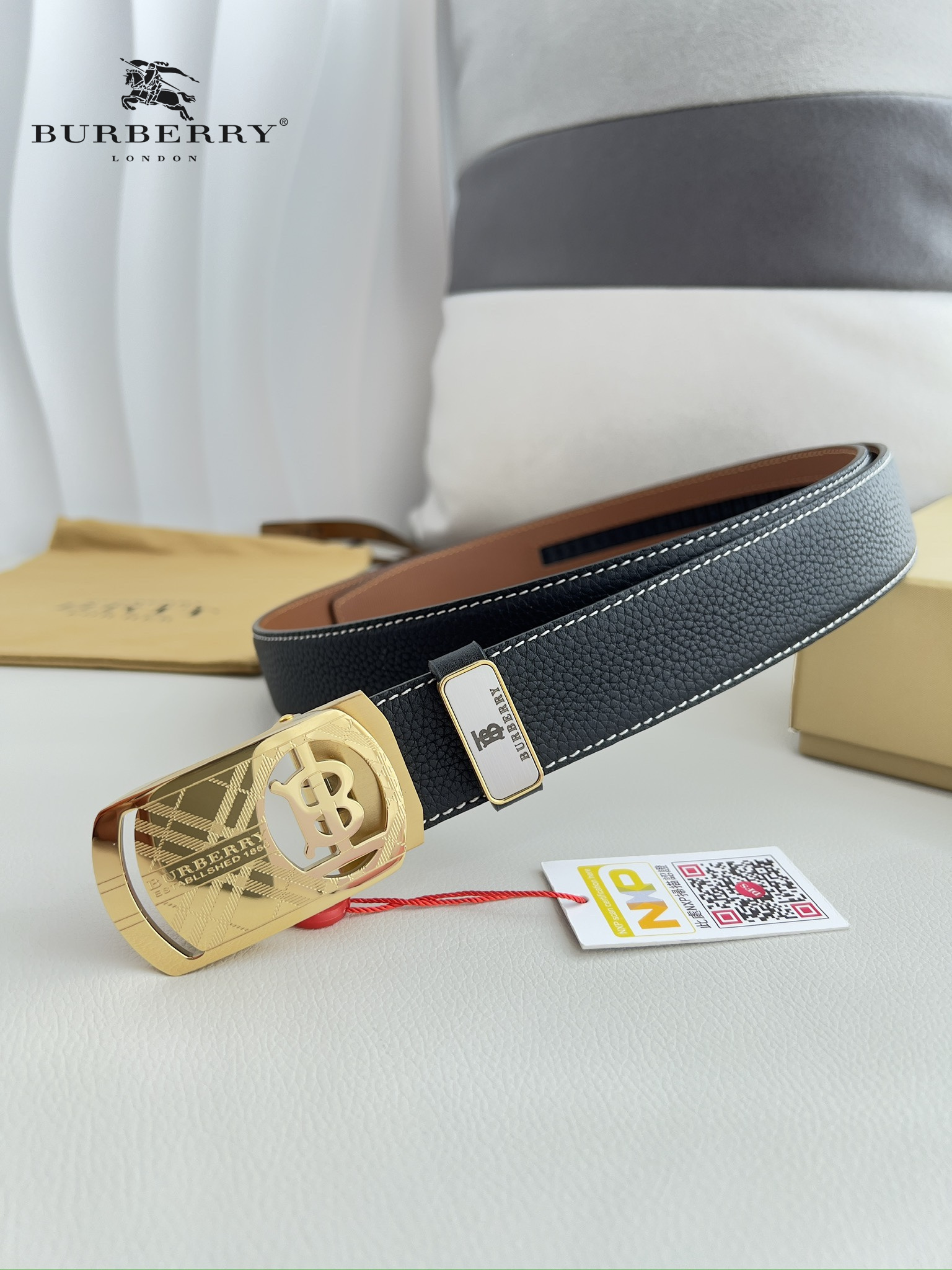 【BURBERRY】(バーバリー) 3.5cmベルト メンズ