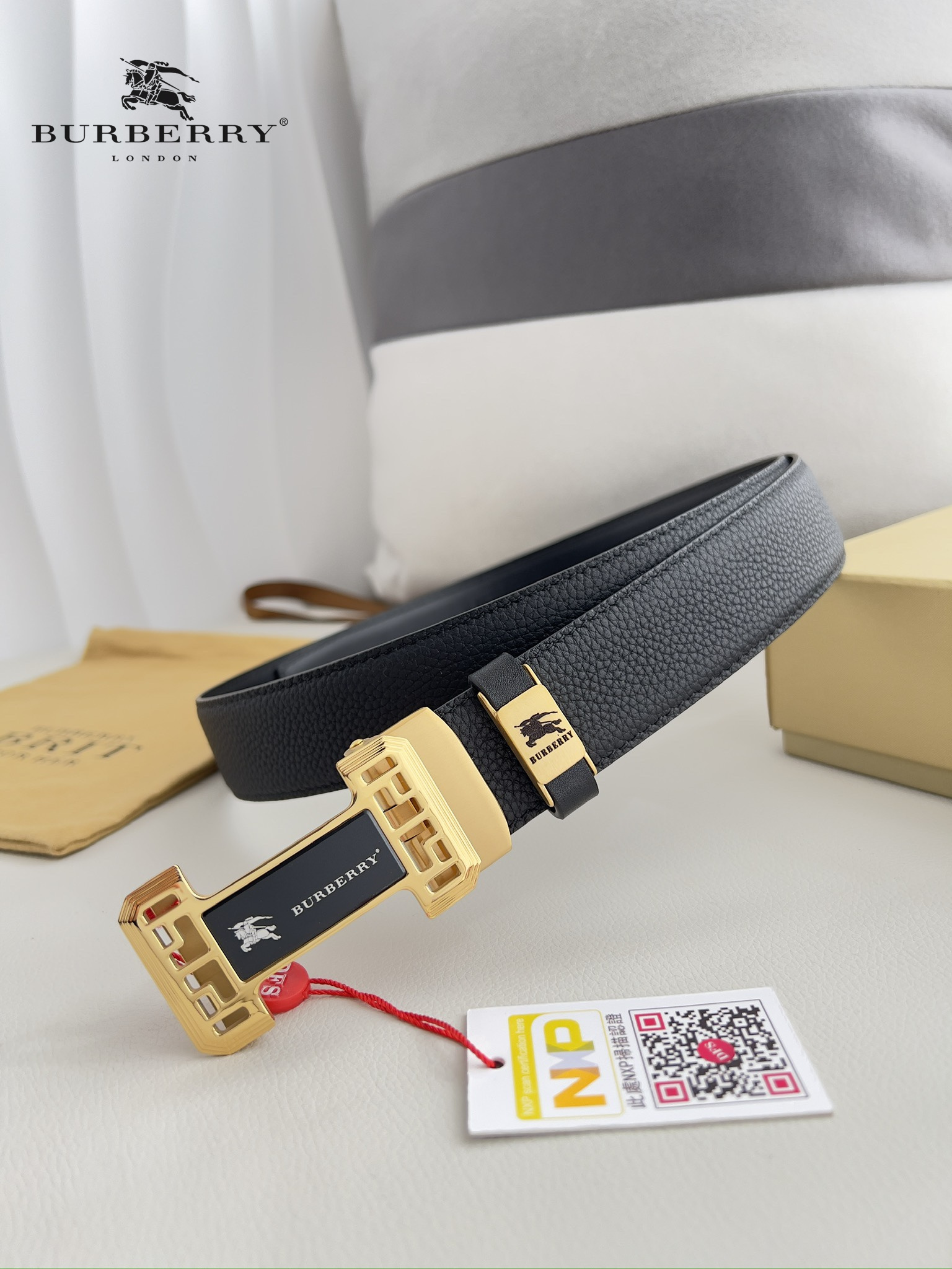 【BURBERRY】(バーバリー) 3.5cmベルト メンズ