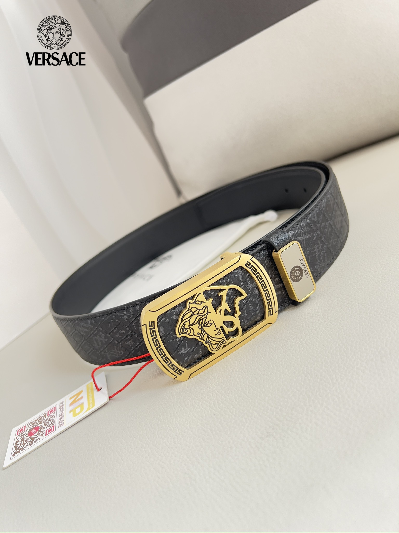 【VERSACE】(ヴェルサーチ) 3.8cmベルト メンズ 24706