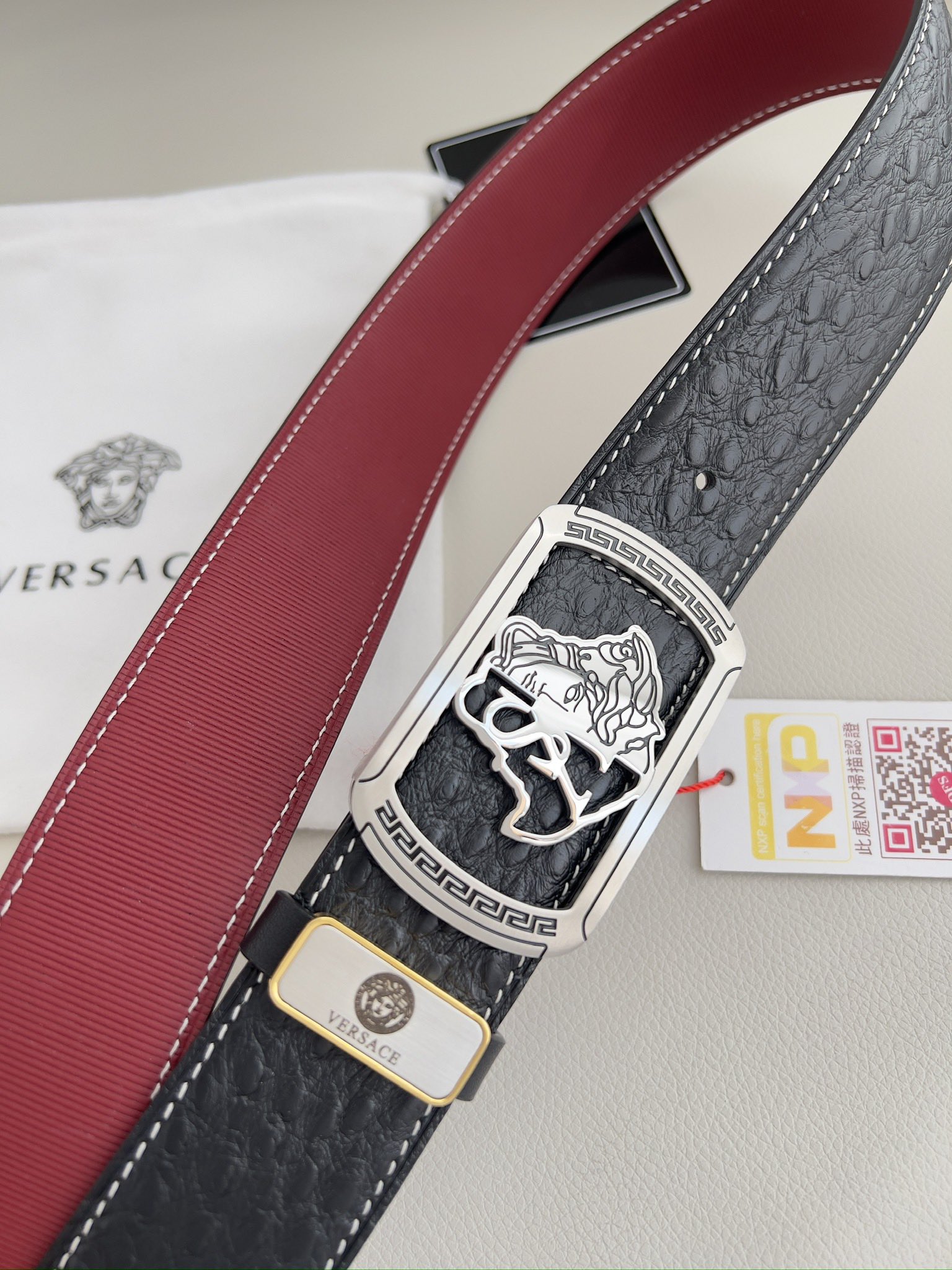 【VERSACE】(ヴェルサーチ) 3.8cmベルト メンズ