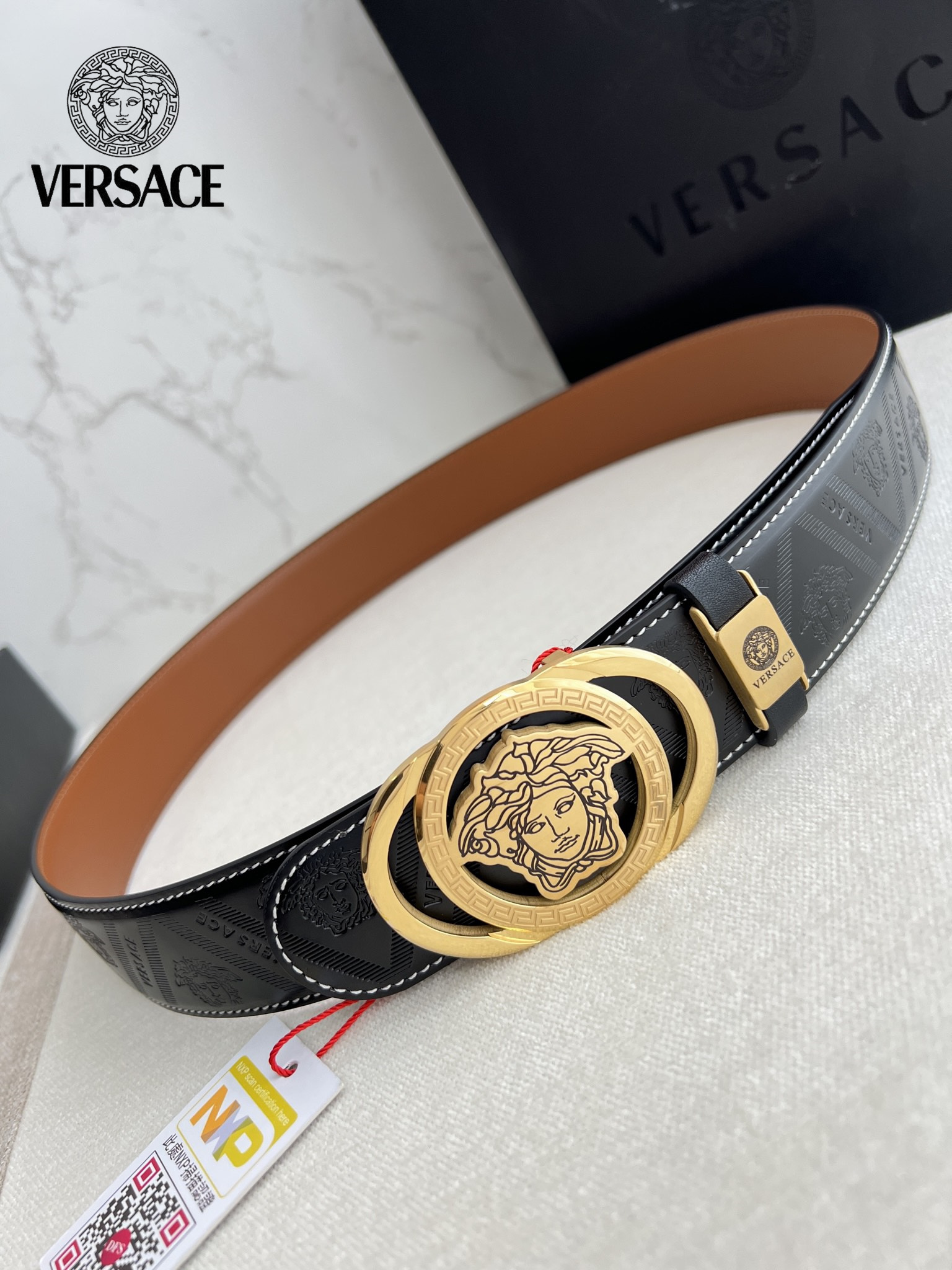 [Copy]【VERSACE】(ヴェルサーチ) 3.8cmベルト メンズ