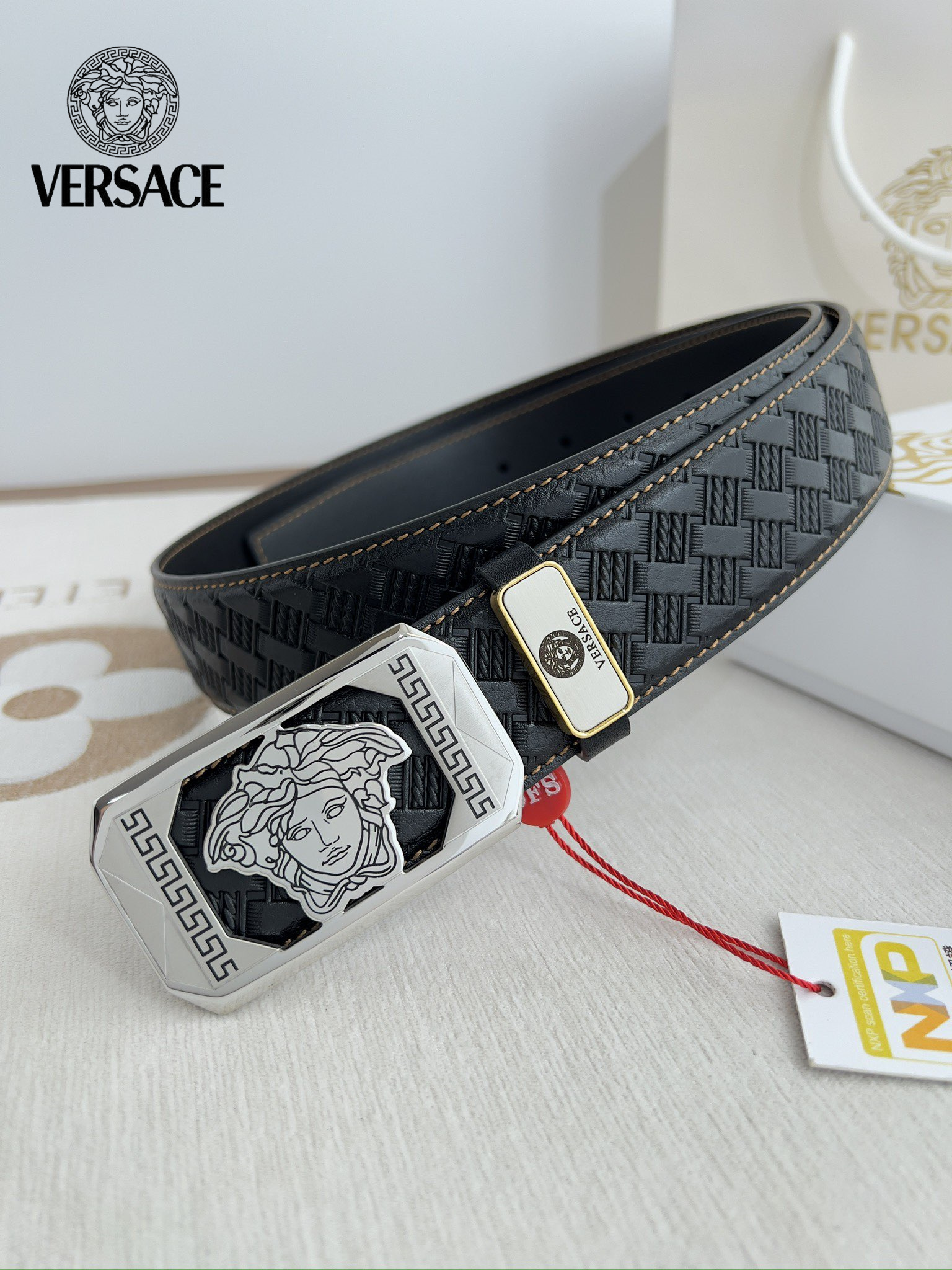 【VERSACE】(ヴェルサーチ) 3.8cmベルト メンズ