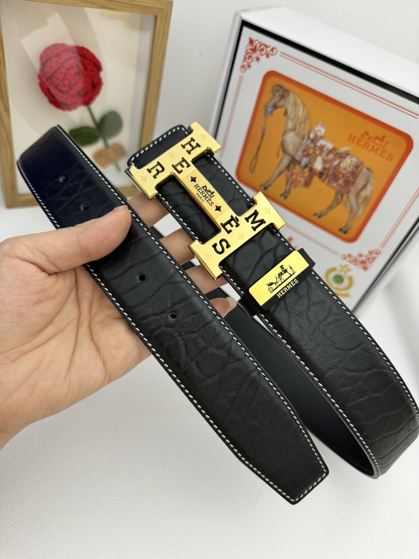 【Hermès】(エルメス) 3.8cmベルト メンズ