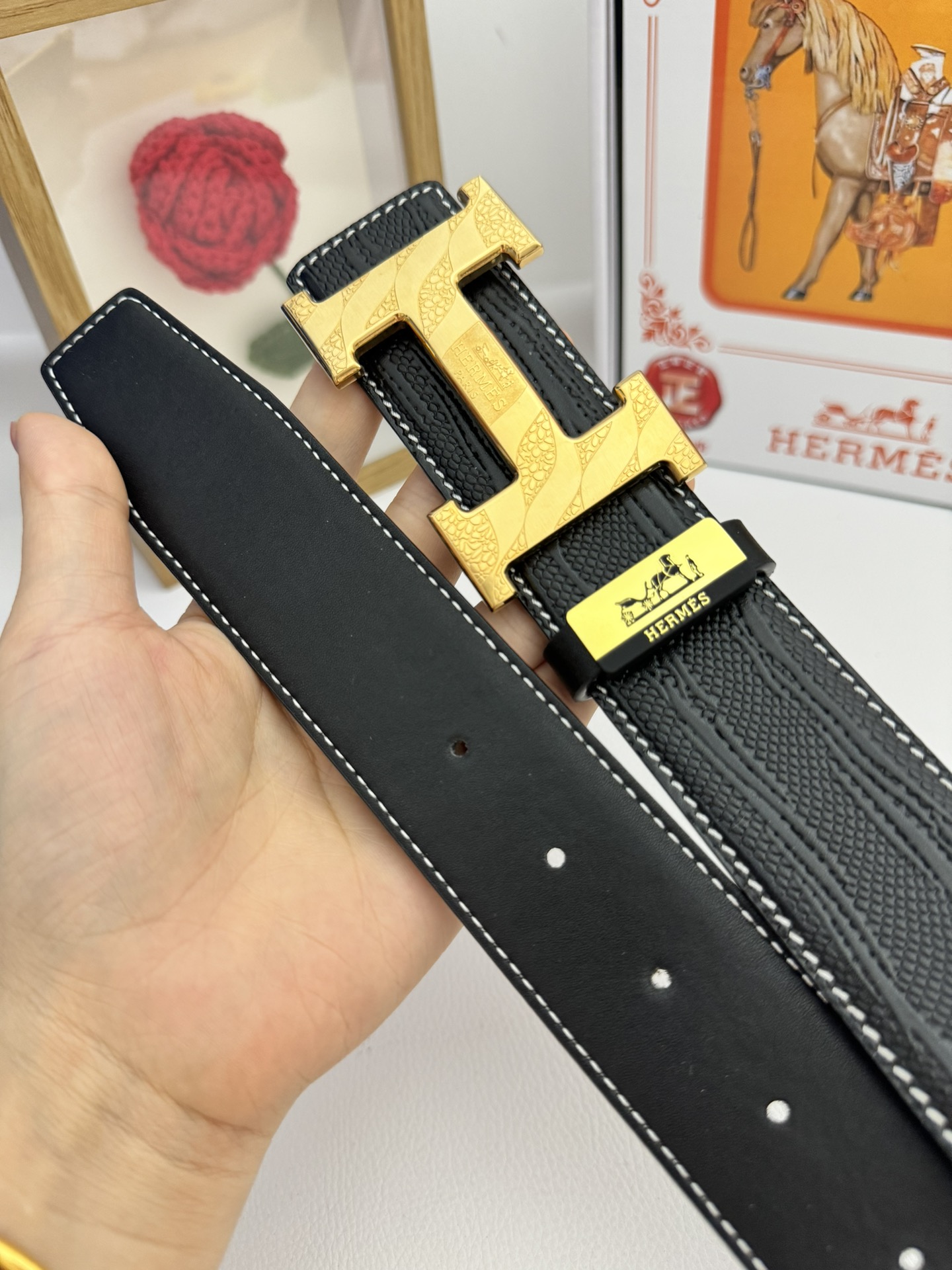 【Hermès】(エルメス) 3.8cmベルト メンズ