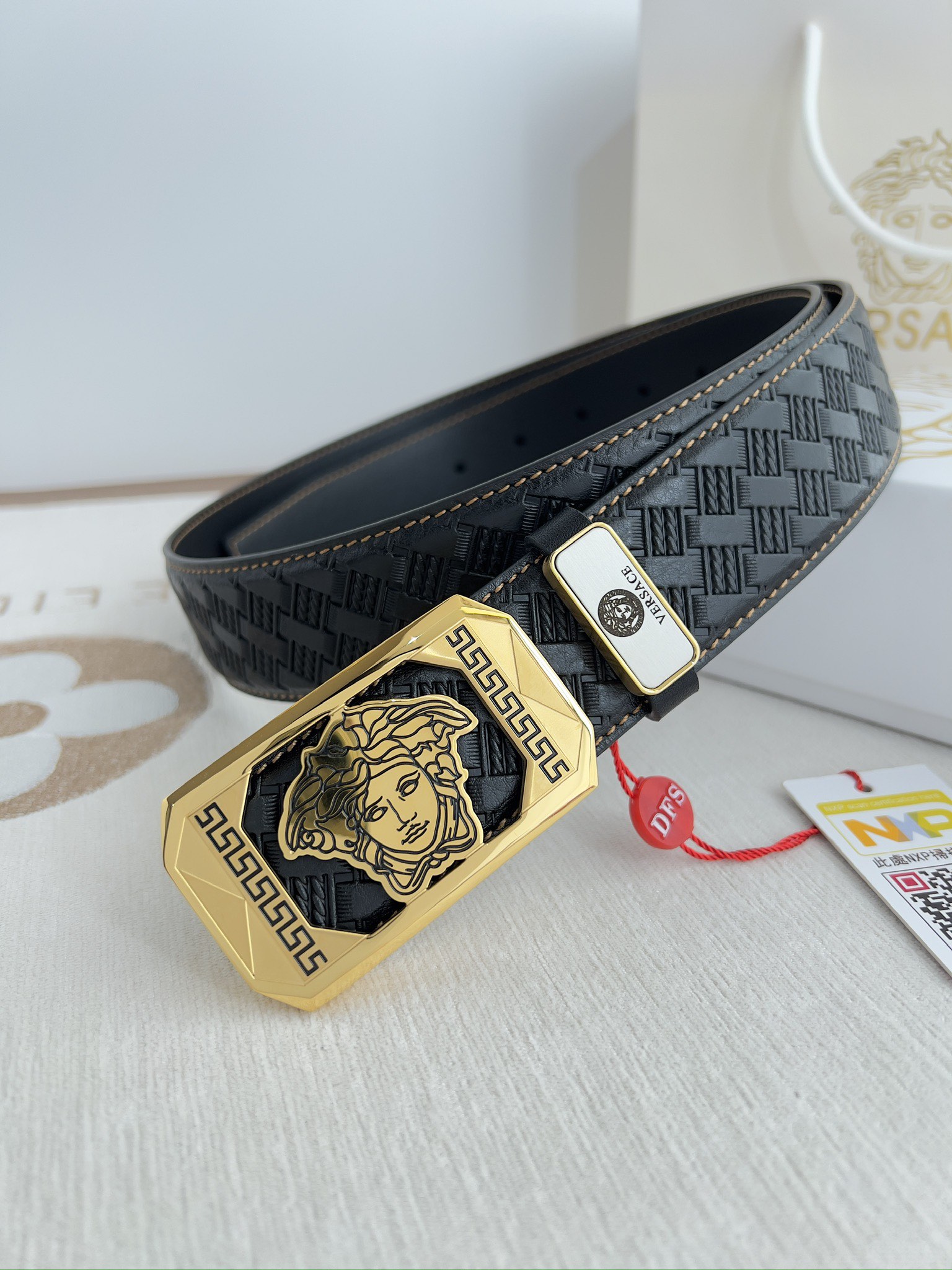 【VERSACE】(ヴェルサーチ) 3.8cmベルト メンズ