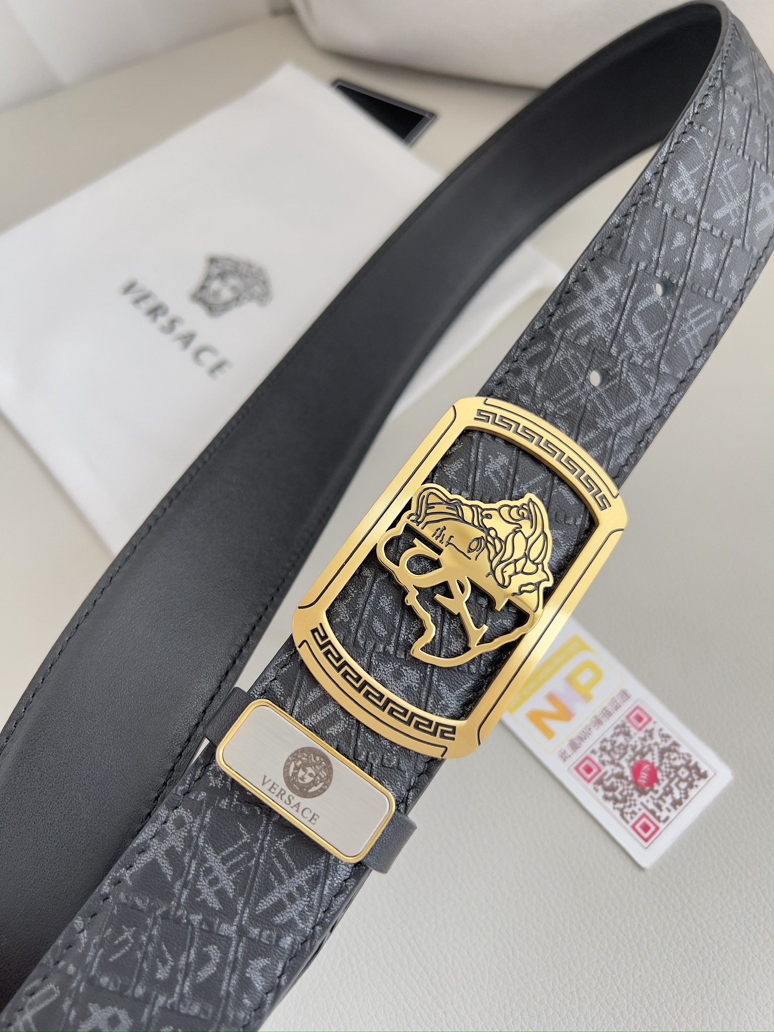 【VERSACE】(ヴェルサーチ) 3.8cmベルト メンズ 24706