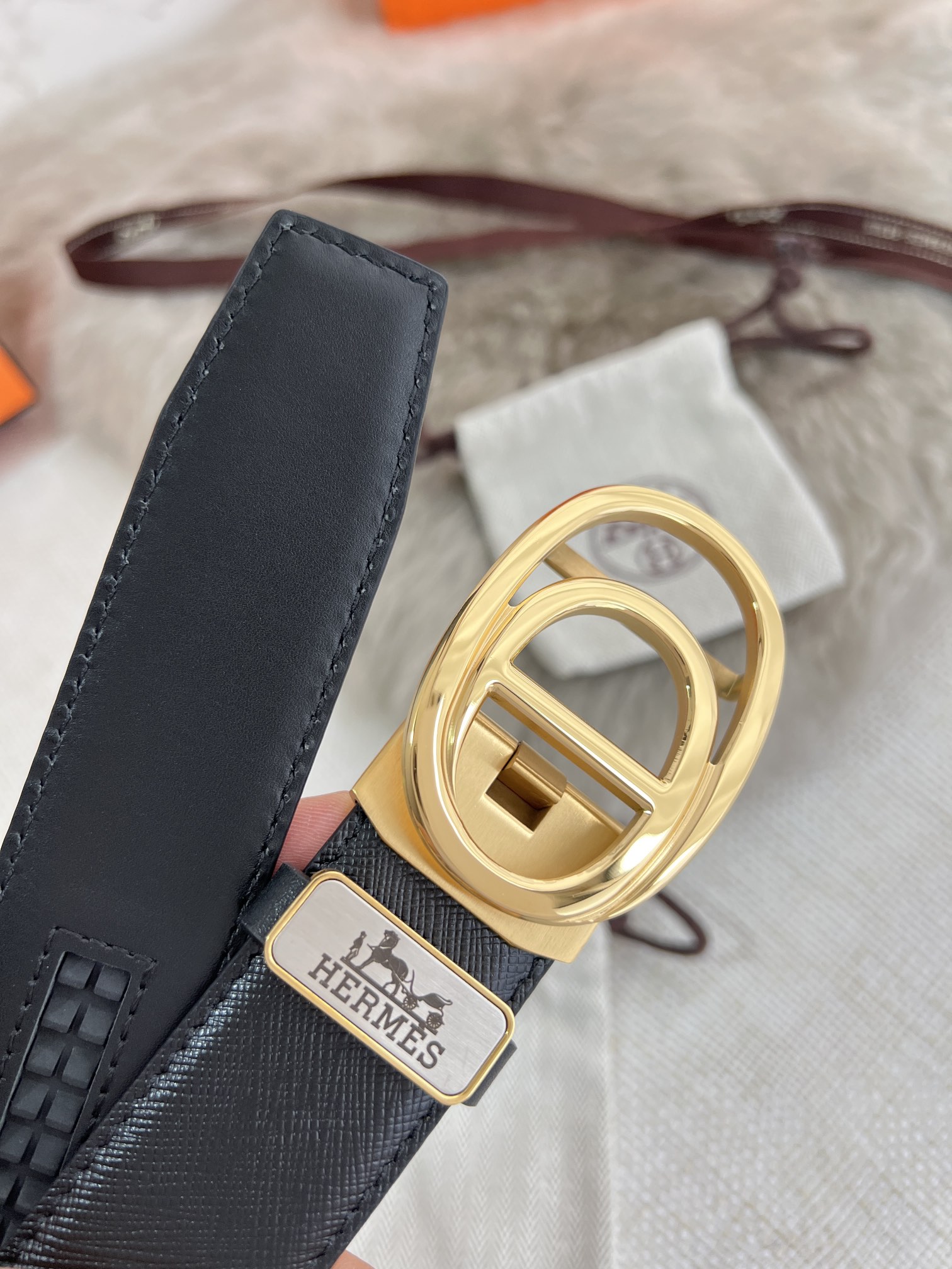 【Hermès】(エルメス) 3.5cmベルト メンズ