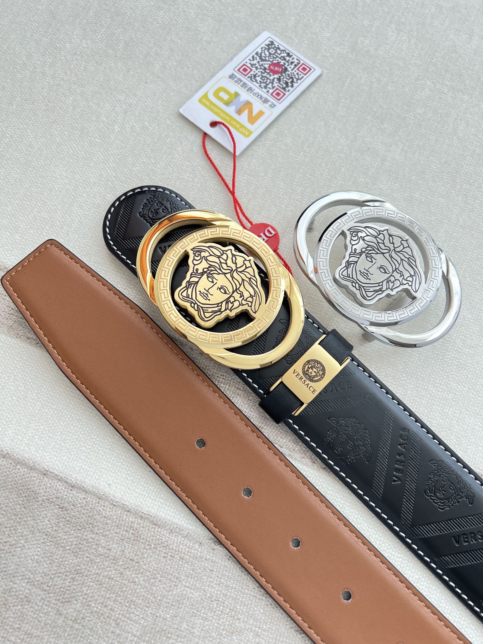 [Copy]【VERSACE】(ヴェルサーチ) 3.8cmベルト メンズ