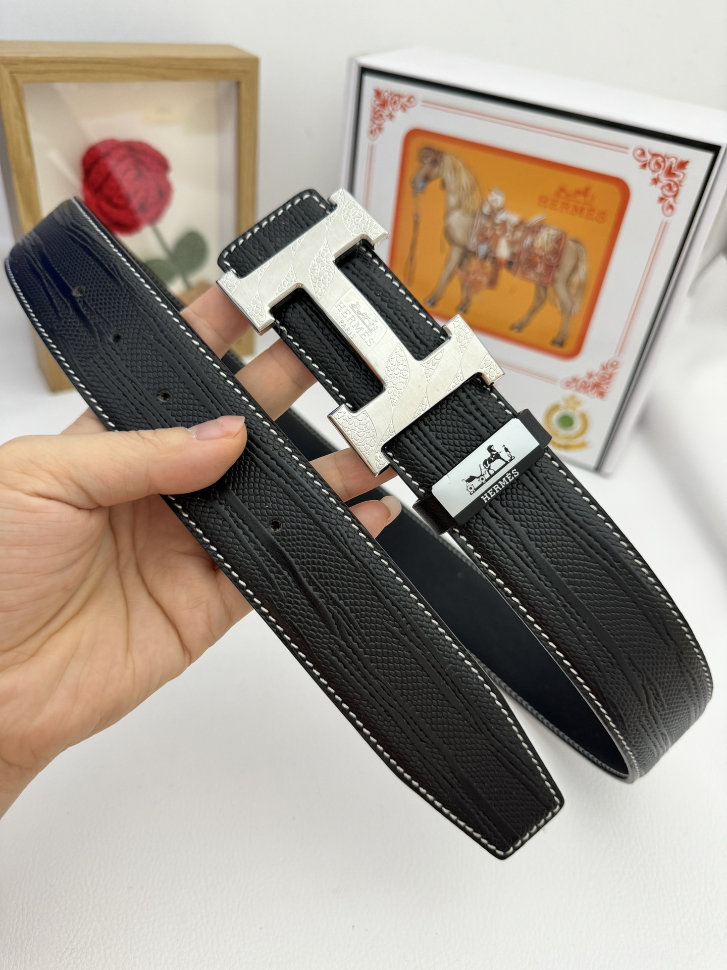 【Hermès】(エルメス) 3.8cmベルト メンズ