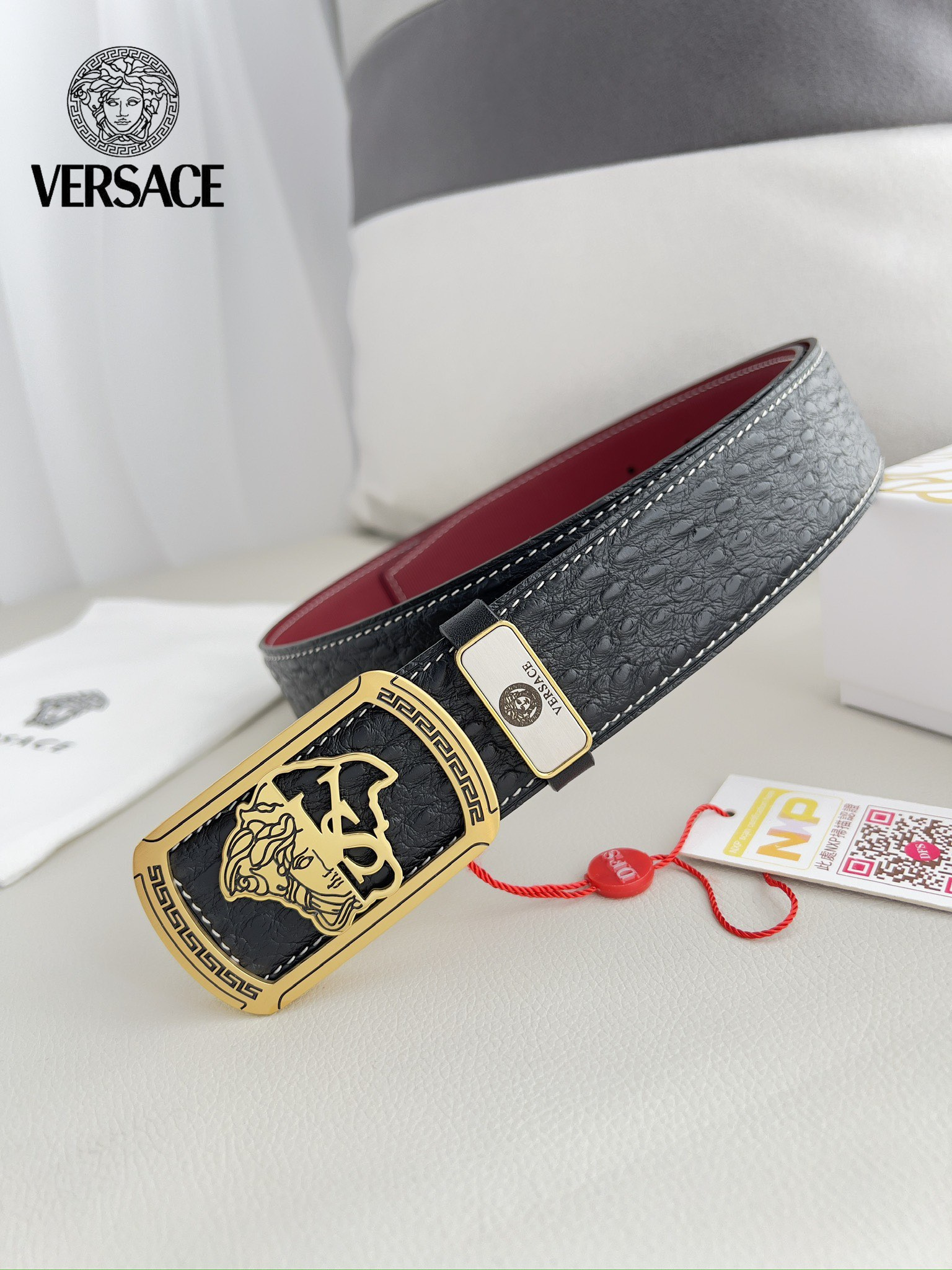 【VERSACE】(ヴェルサーチ) 3.8cmベルト メンズ