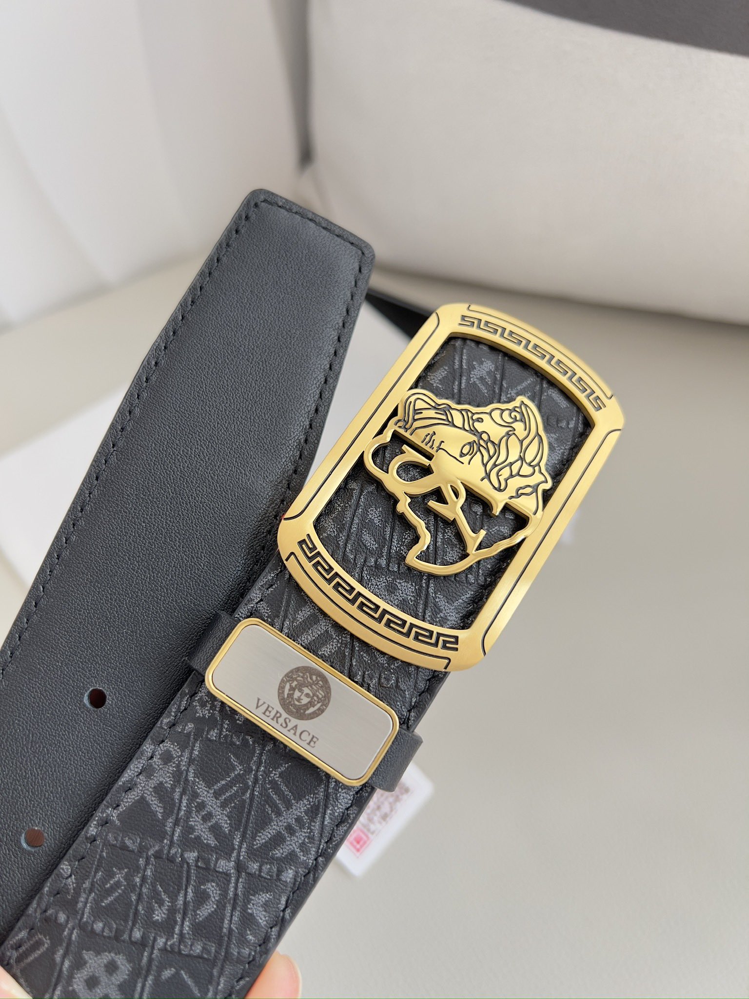 【VERSACE】(ヴェルサーチ) 3.8cmベルト メンズ 24706