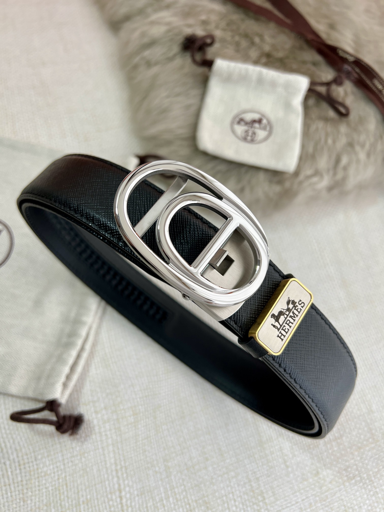 【Hermès】(エルメス) 3.5cmベルト メンズ