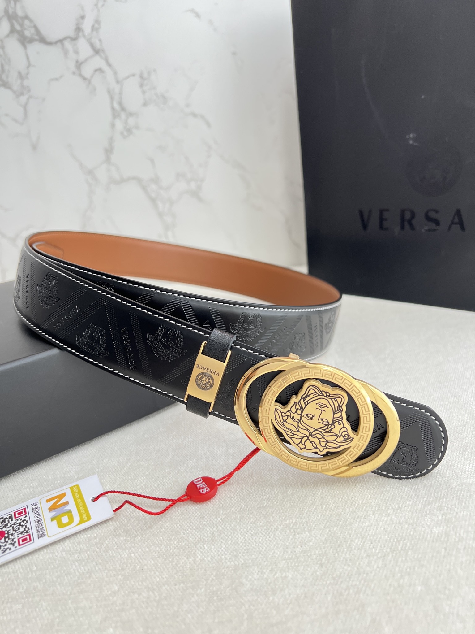 [Copy]【VERSACE】(ヴェルサーチ) 3.8cmベルト メンズ