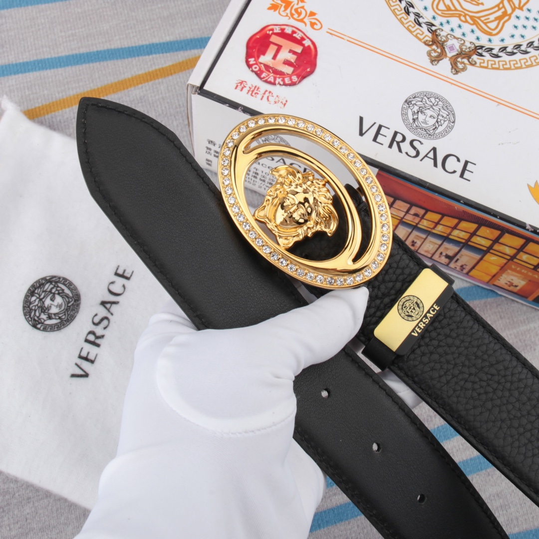 【VERSACE】(ヴェルサーチ) 3.8cmベルト メンズ