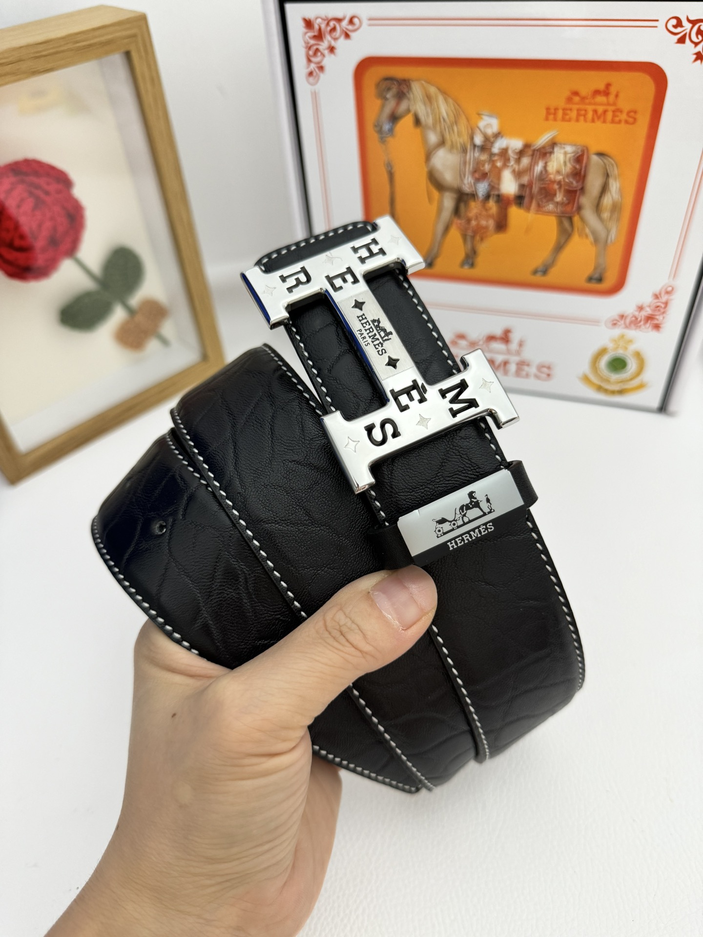 【Hermès】(エルメス) 3.8cmベルト メンズ