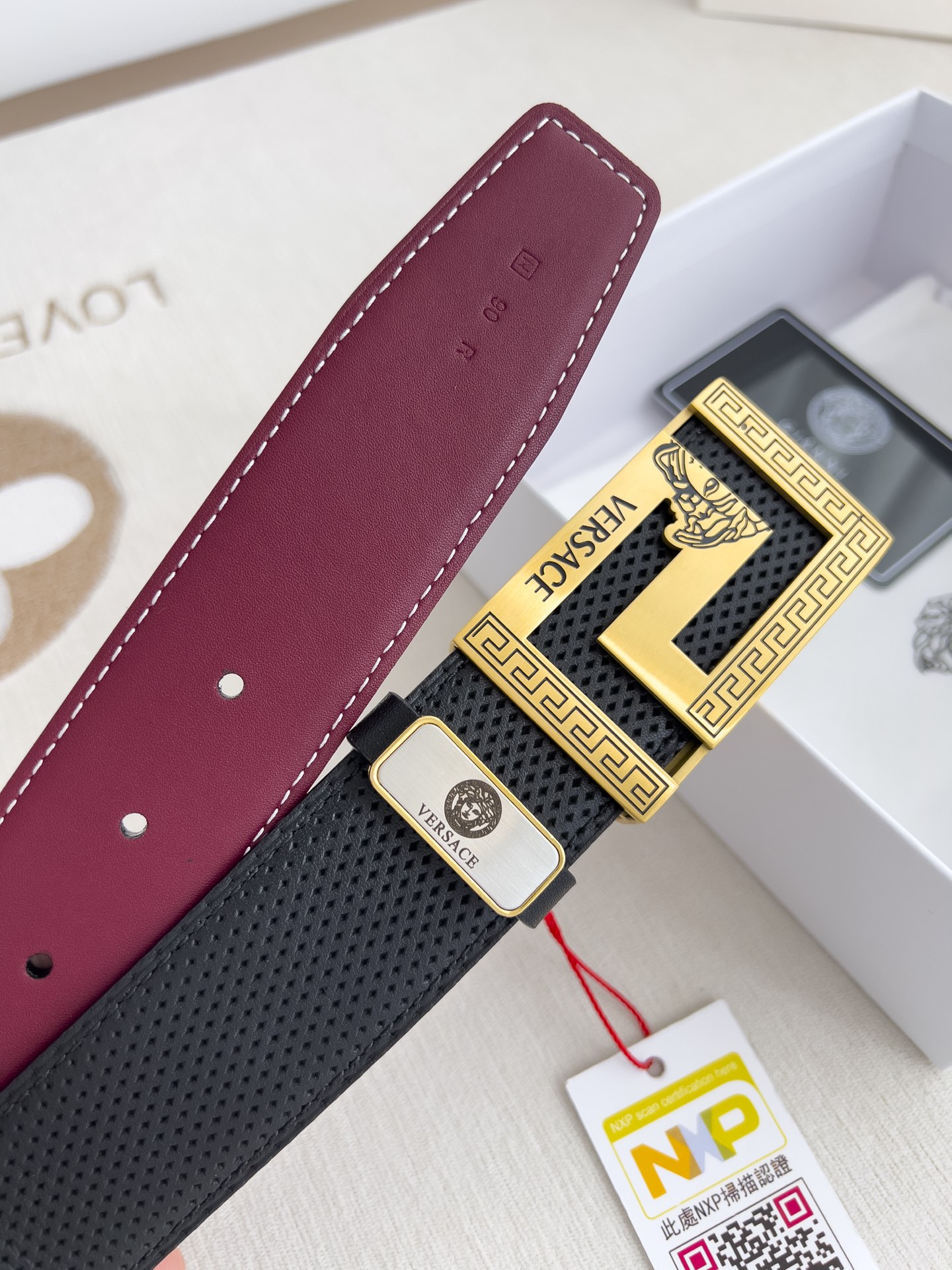 【VERSACE】(ヴェルサーチ) 3.8cmベルト メンズ